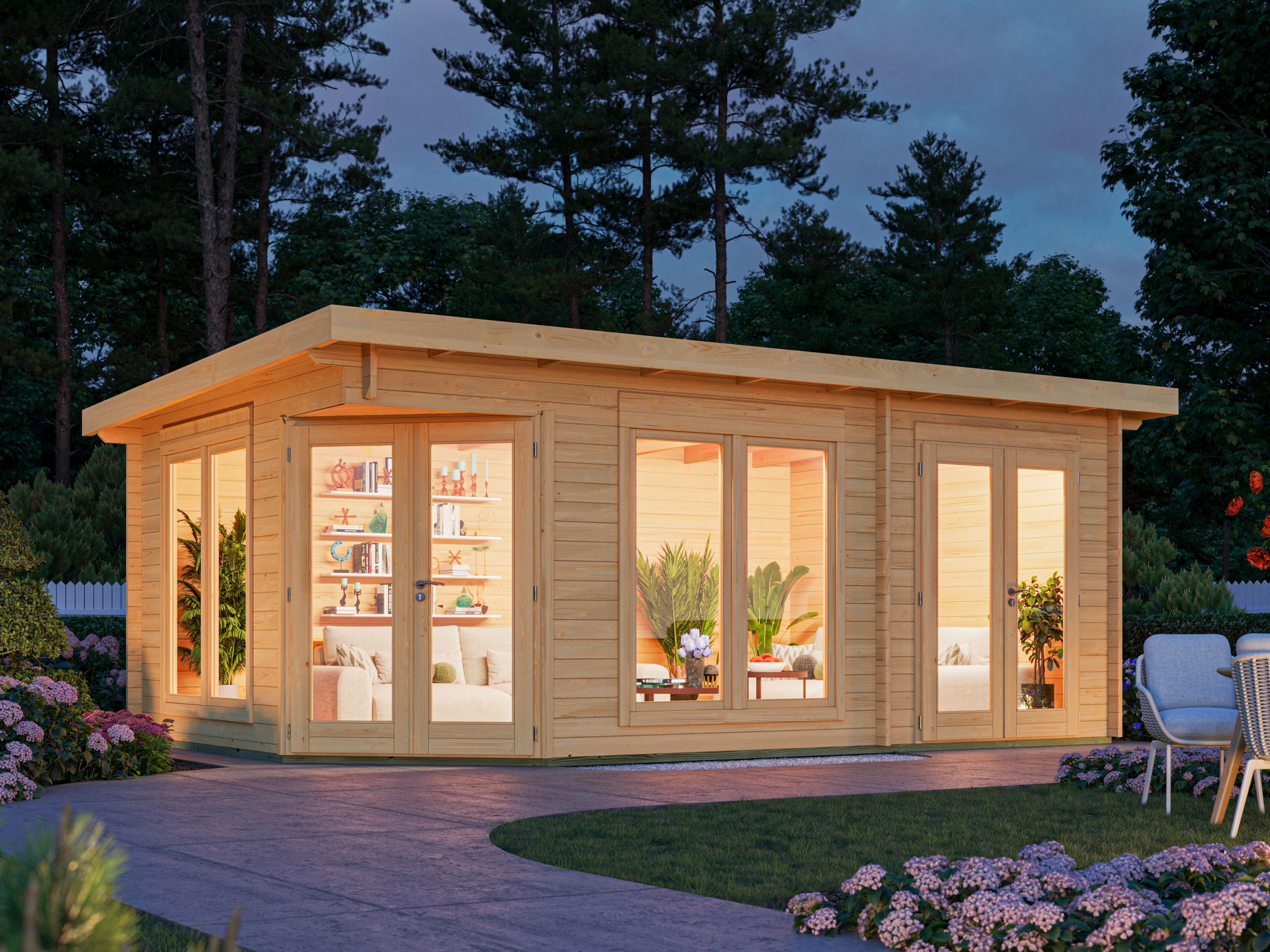 Fjordholz 5 Eck Holzgartenhaus Modell Julia 40 | 5x4m