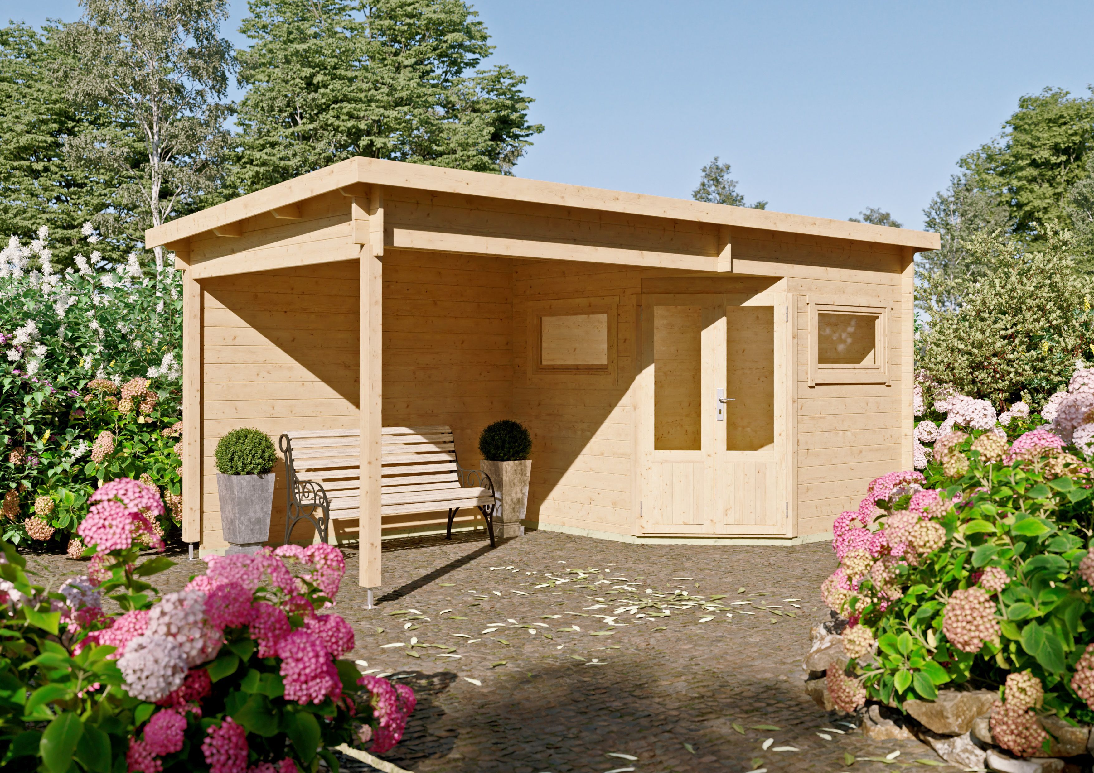 Fjordholz 5-Eck Holzgartenhaus Modell Leva 2C | 6x3m