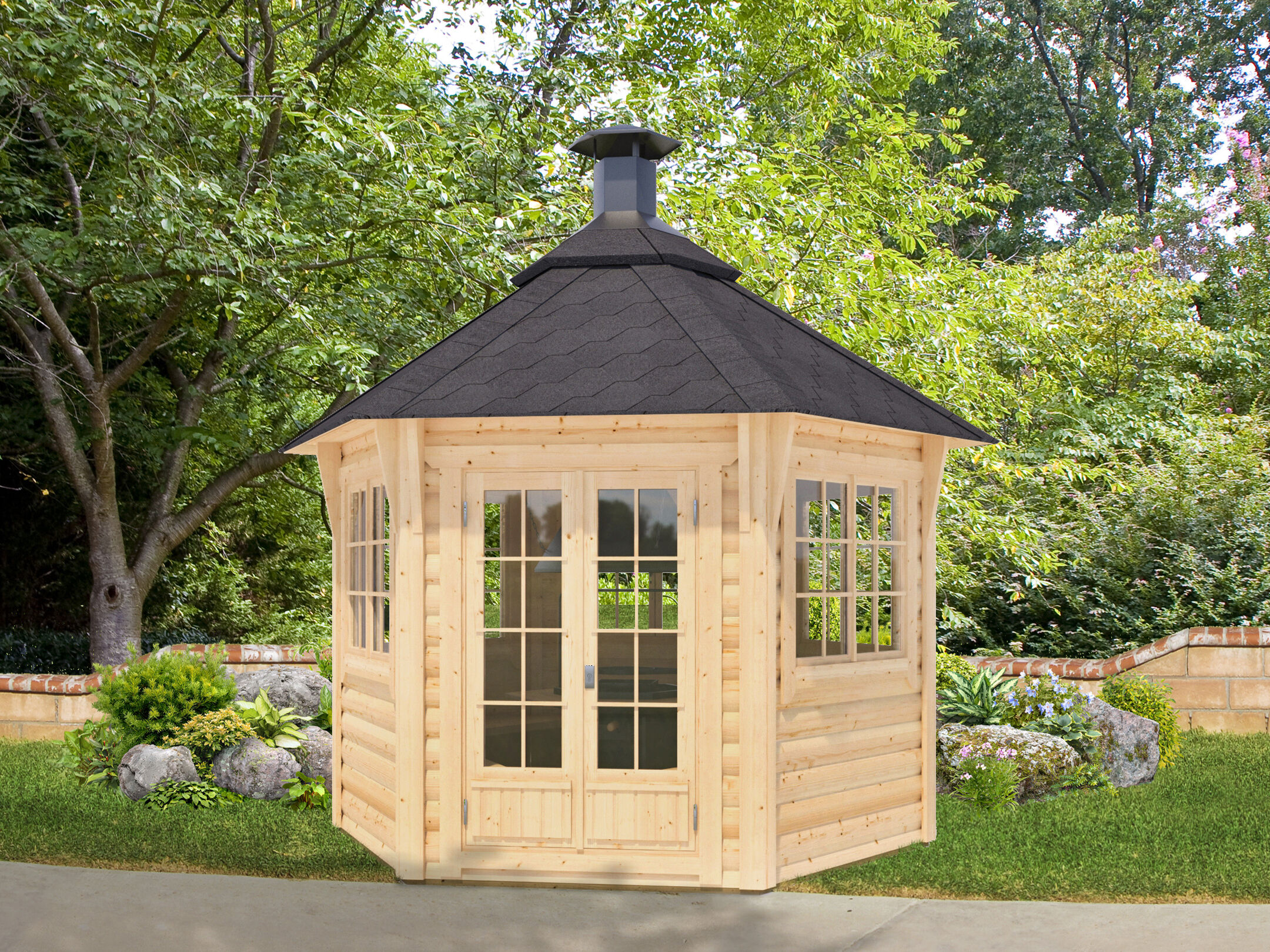 Fjordholz 6-Eck Grillpavillon Modell Gunnar 6m² | 3x2m