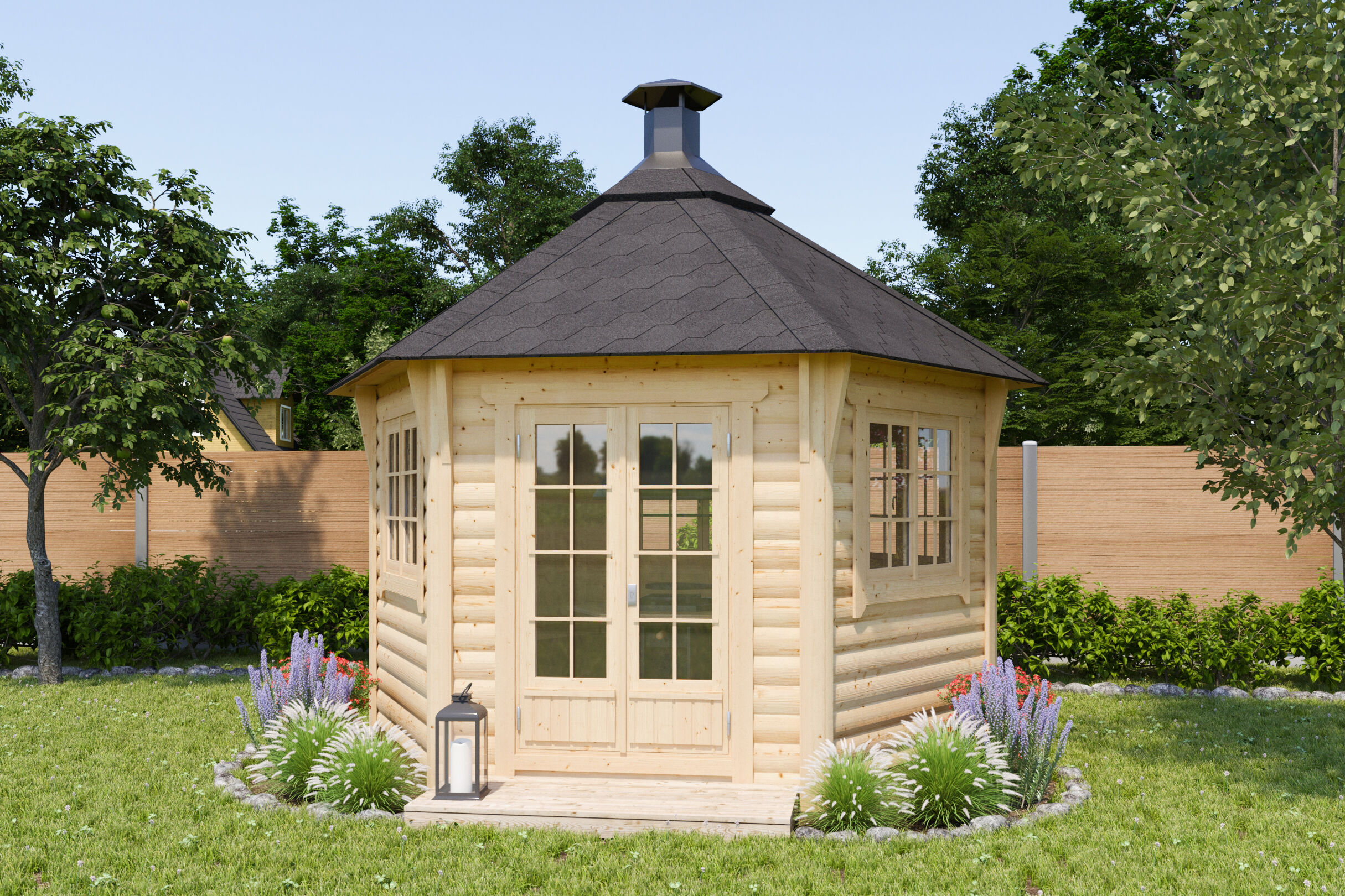 Fjordholz 6-Eck Grillpavillon Modell Gunnar 9m² | 3x3m