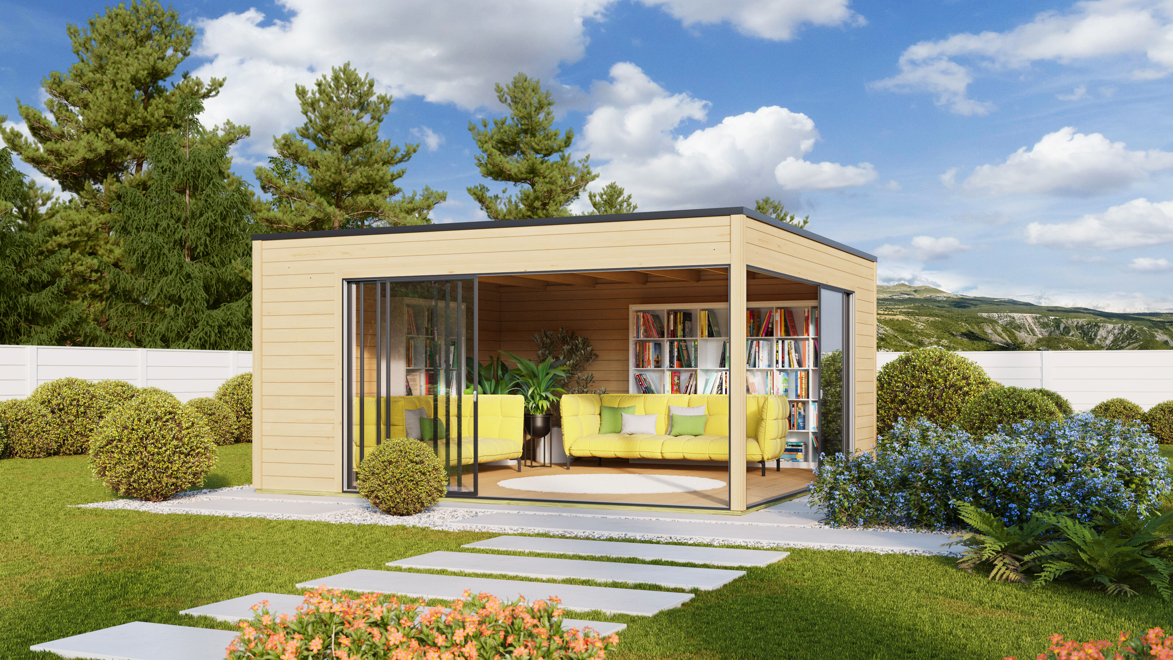 Fjordholz Holzgartenhaus Modell Q-BIC Alu 44 F | 5x5m