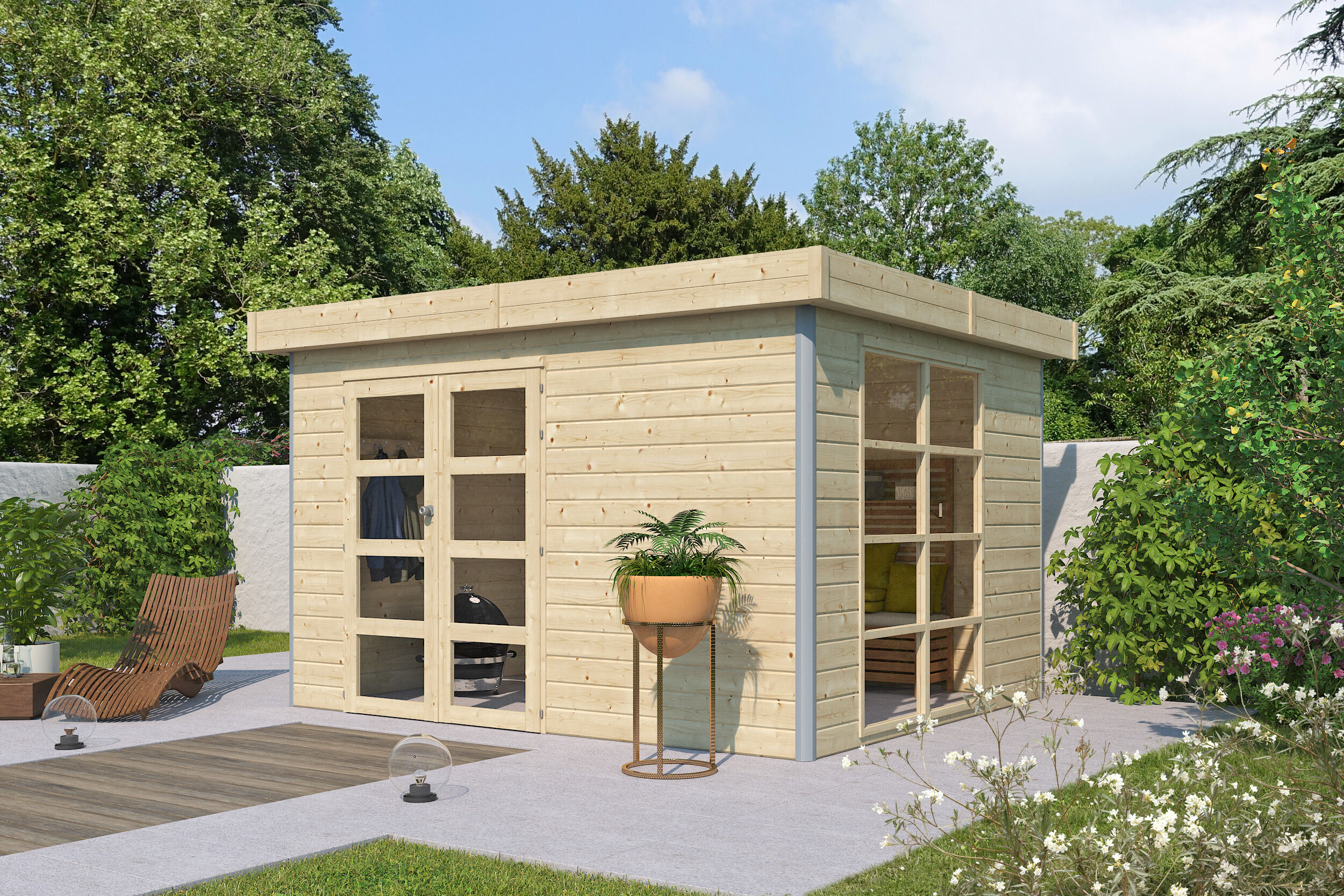 Holzgartenhaus Alu-Line Modell Misaka | 3x3m