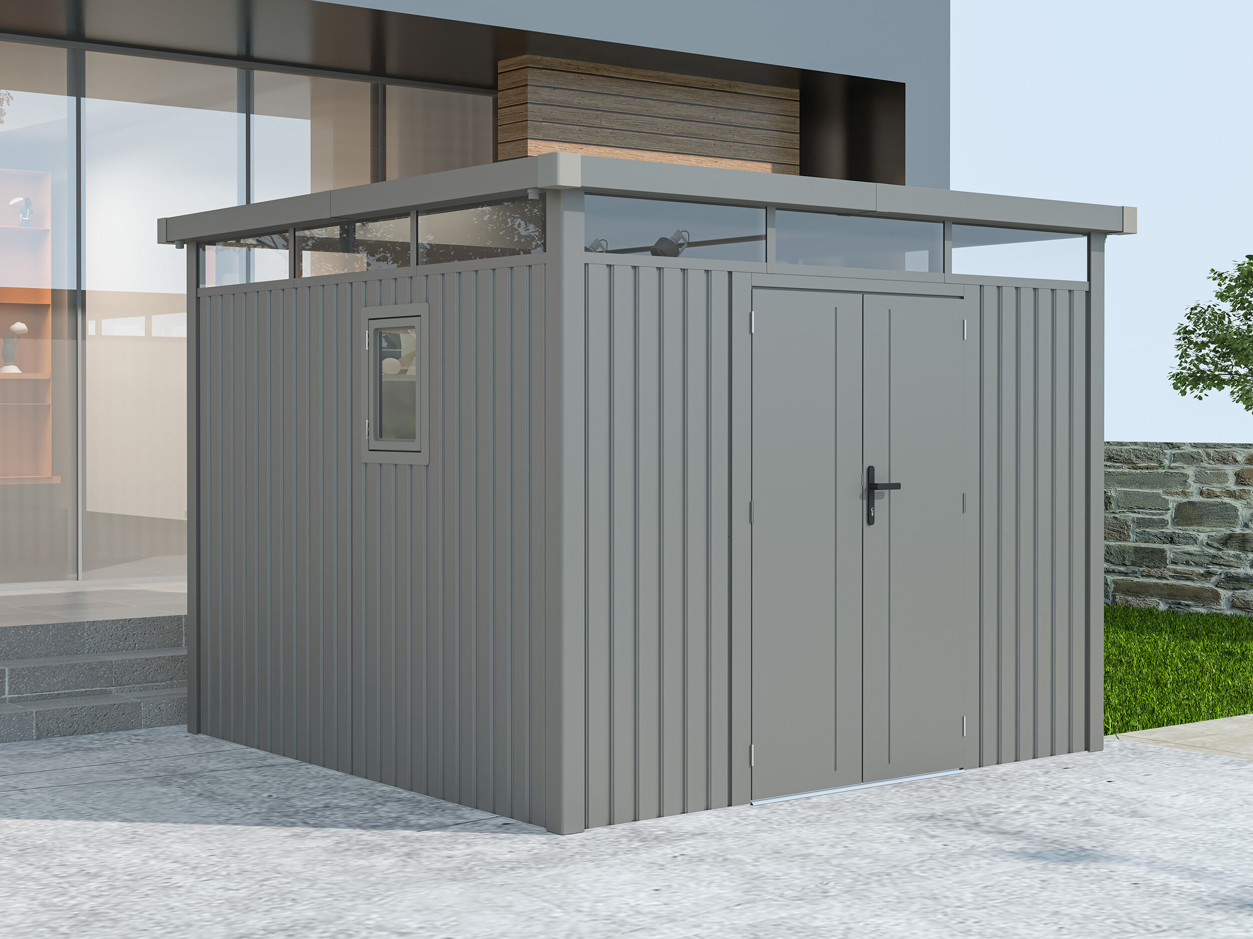 Metall Gerätehaus Modell Style 7,56 m² Aluminium G | 3x2m