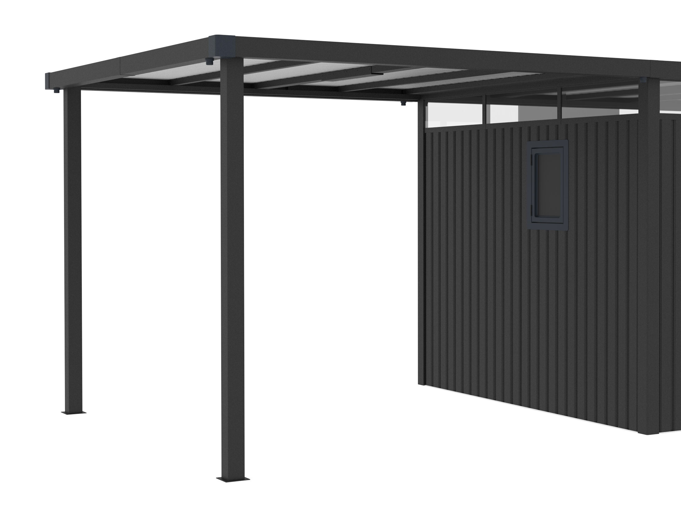 Seitendach für Gerätehaus Style 7,56 m² Anthrazit