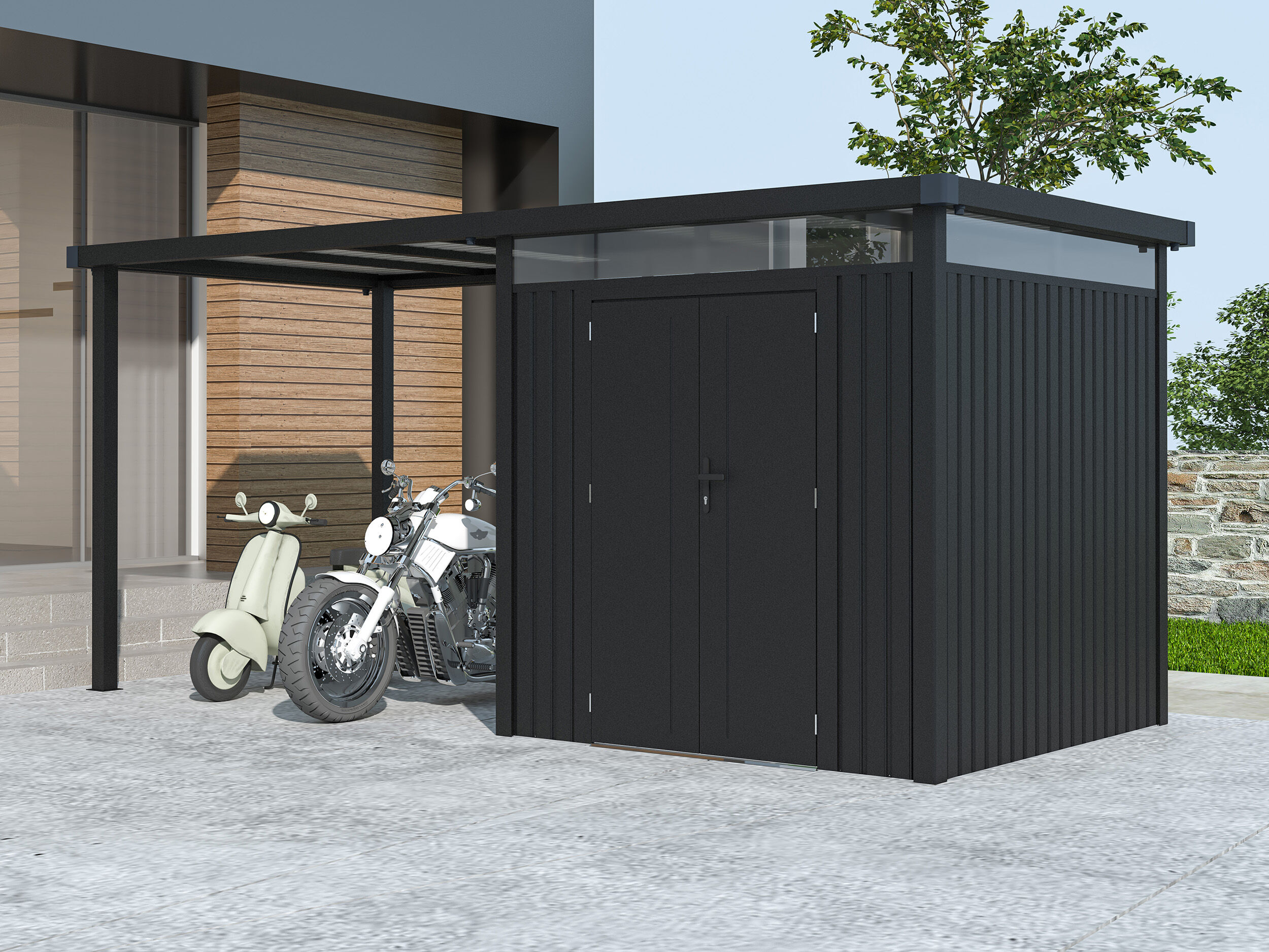 Metall Gerätehaus Modell Style 4,45 m² Spar-Set 1 | 3x2m