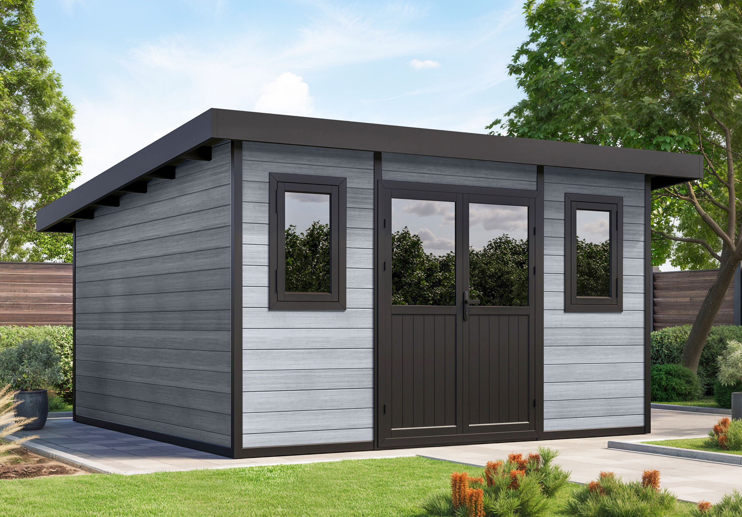 WPC Holzgartenhaus Modell Duo Color 15 m² | 5x3m