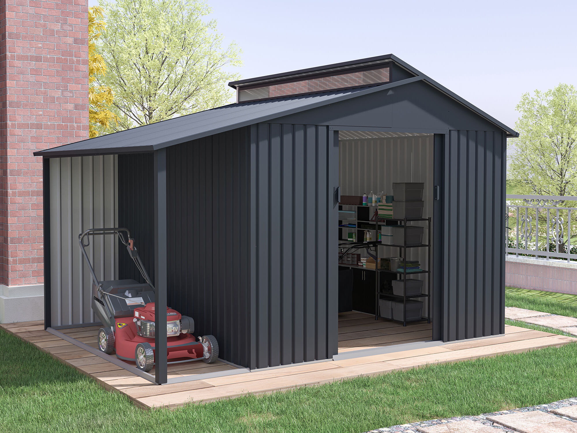 Metall Gerätehaus Modell Viva Varianta 9,12 m² | 3x3m