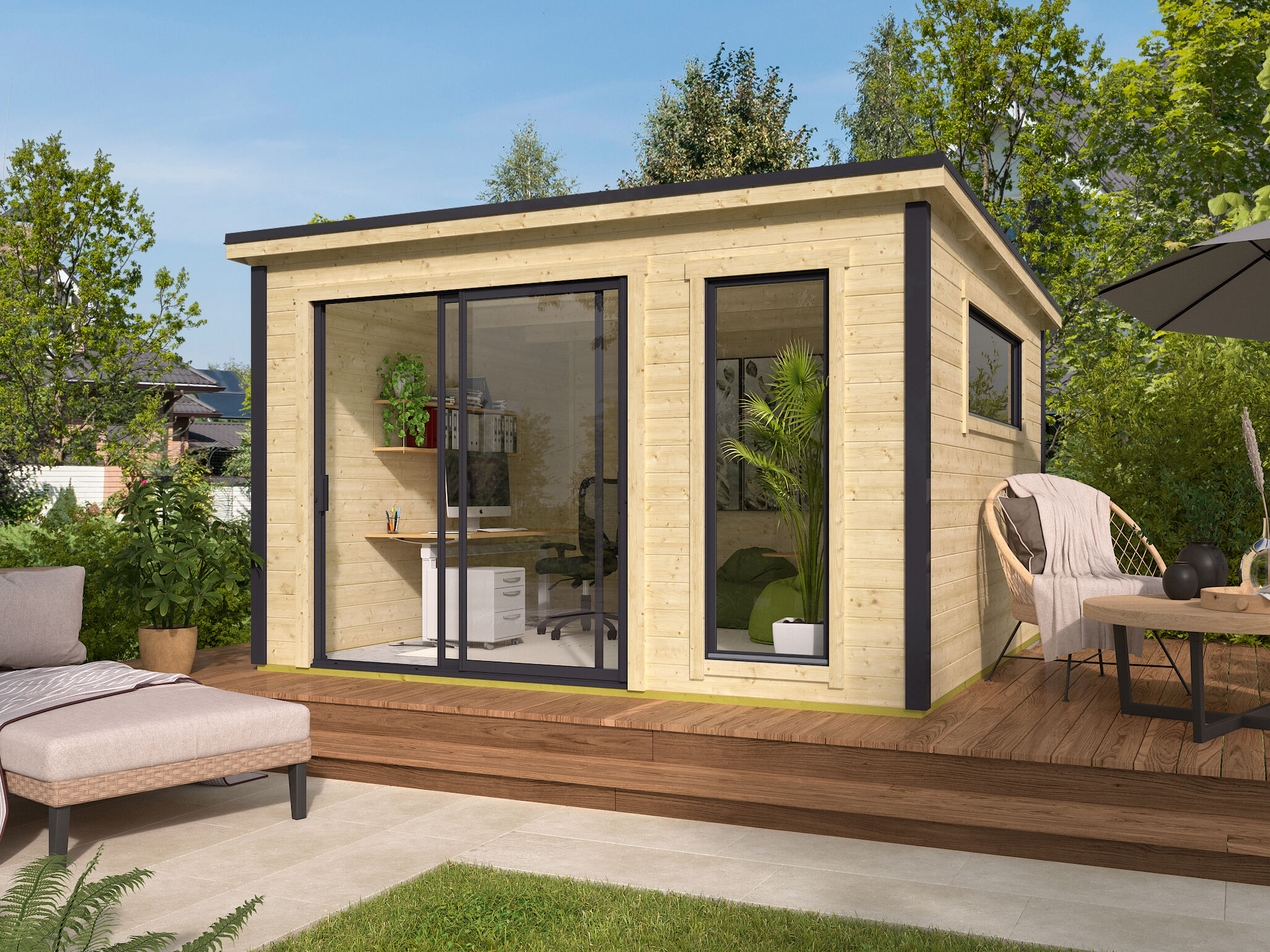 Fjordholz Holzgartenhaus Modell Juist-2 | 4x4m