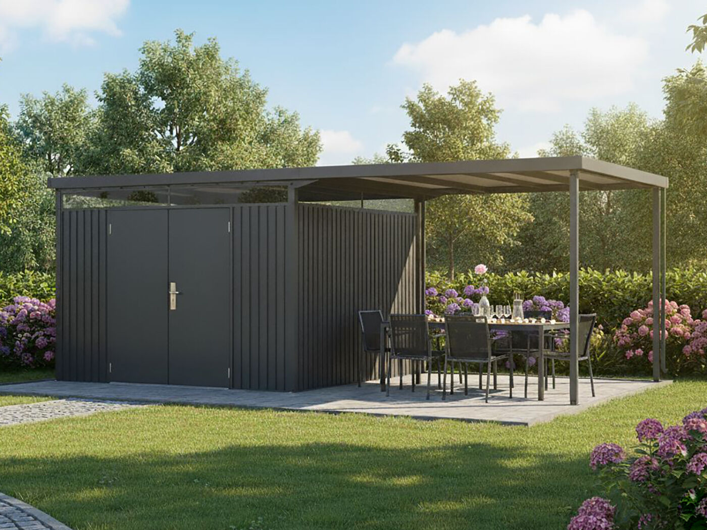 StarLine Metall Gerätehaus Modell Solidum 17,22 m² | 5x3m