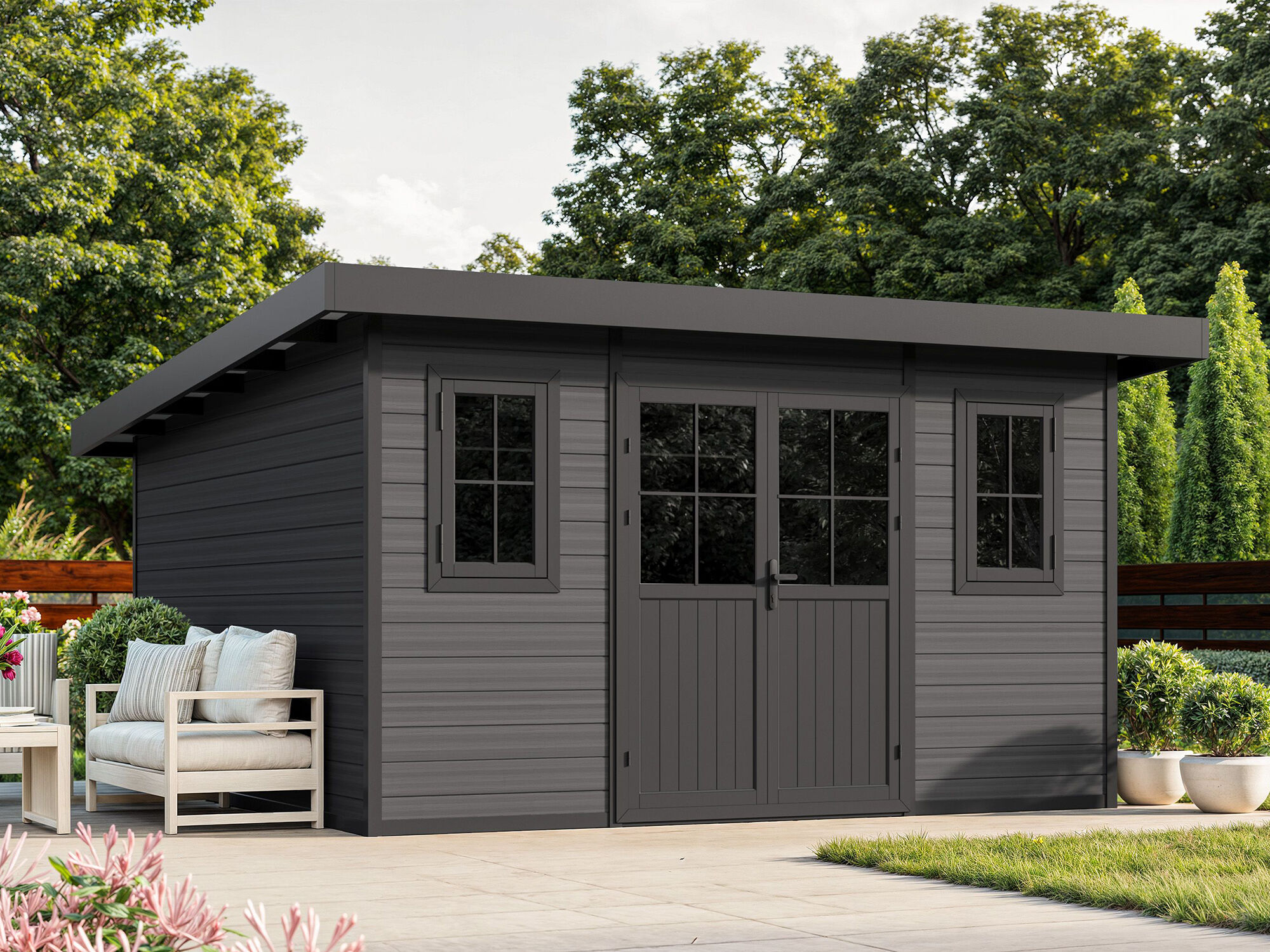 WPC Holzgartenhaus Modell Style DeLuxe 15,0 m² | 5x3m