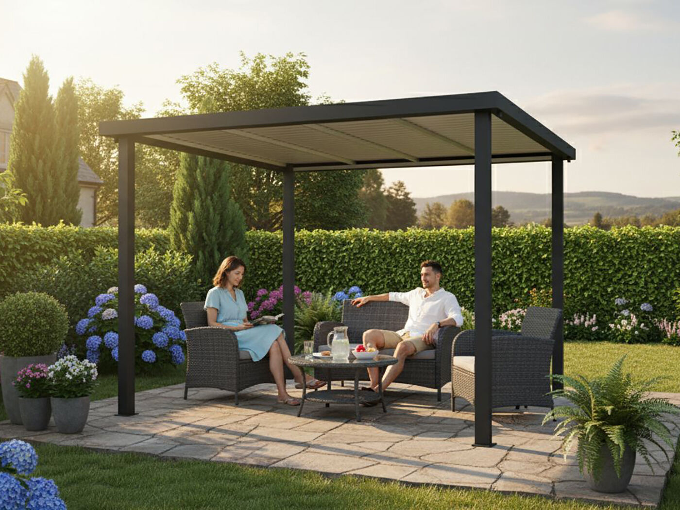 Freistehendes Terrassendach Modell Nexus | 3x3m