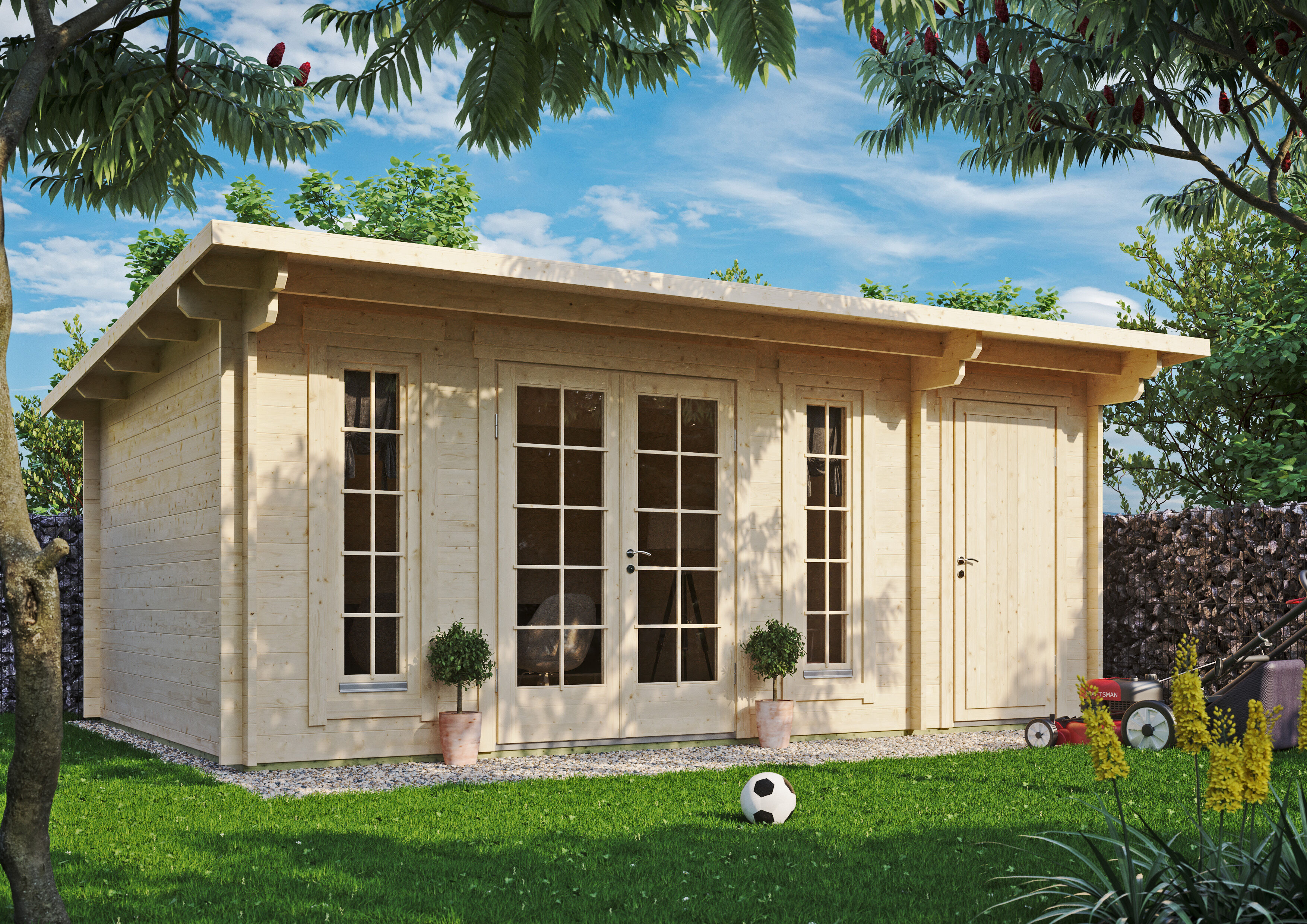 Fjordholz Holzgartenhaus Modell Jacob 44 C mit Abstell | 5x3m