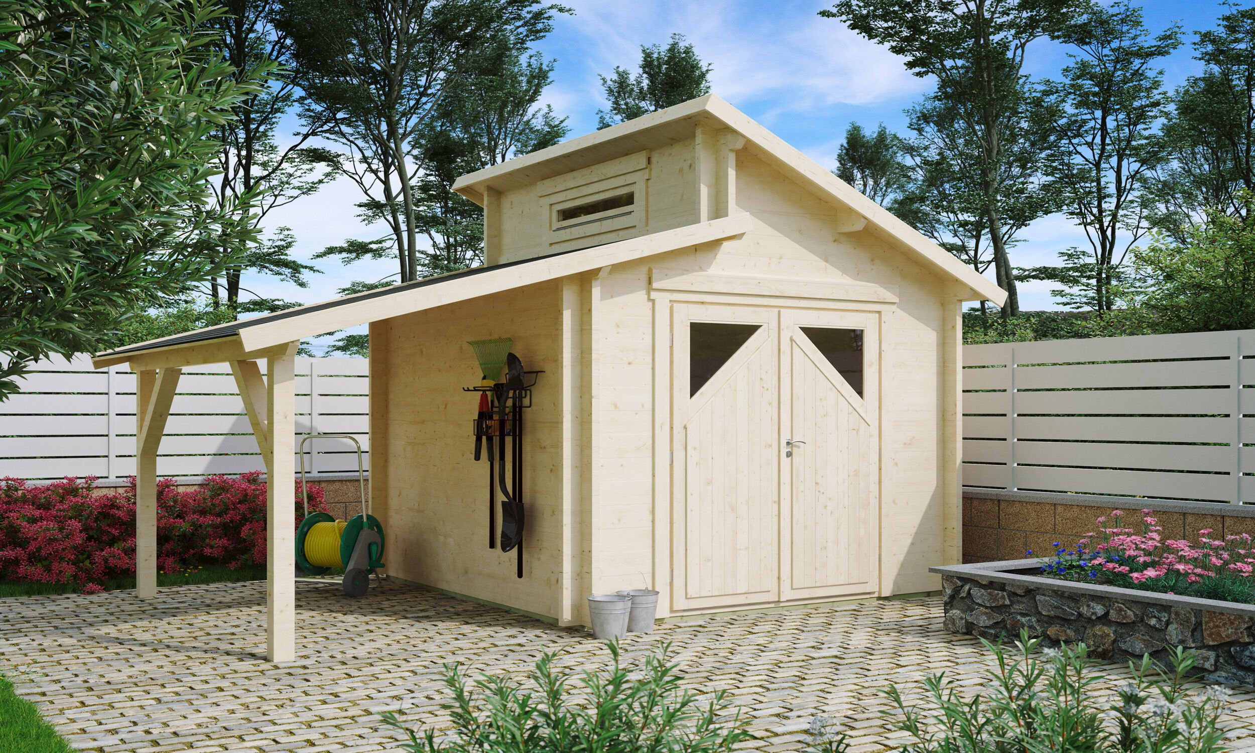 Fjordholz Holzgartenhaus Modell Varianta 44 B +SD | 6x4m