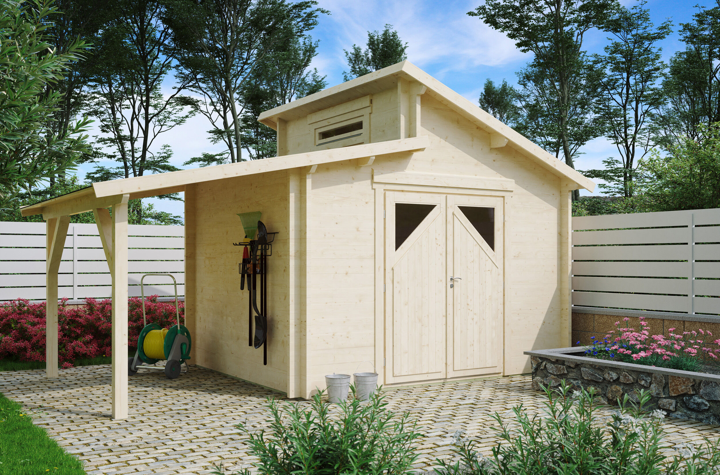 Fjordholz Holzgartenhaus Modell Varianta 44 C +SD | 4x3m