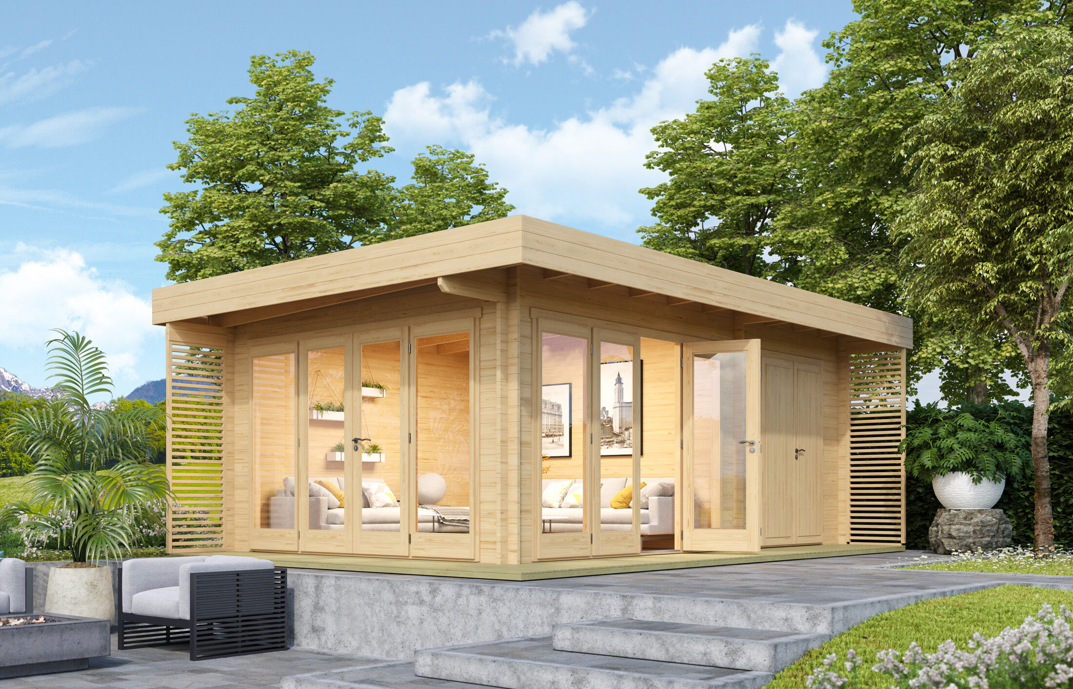 Fjordholz Gartenlounge Modell Konrad 44 | 7x5m