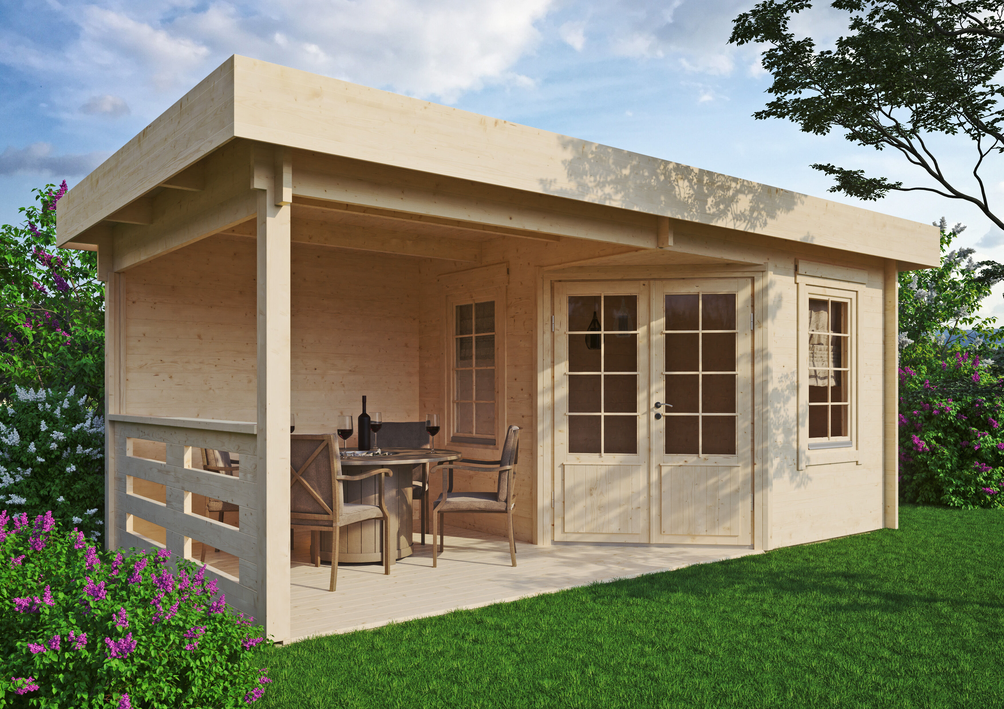 Fjordholz Holzgartenhaus Modell Nora 44 D Klassik | 5x4m