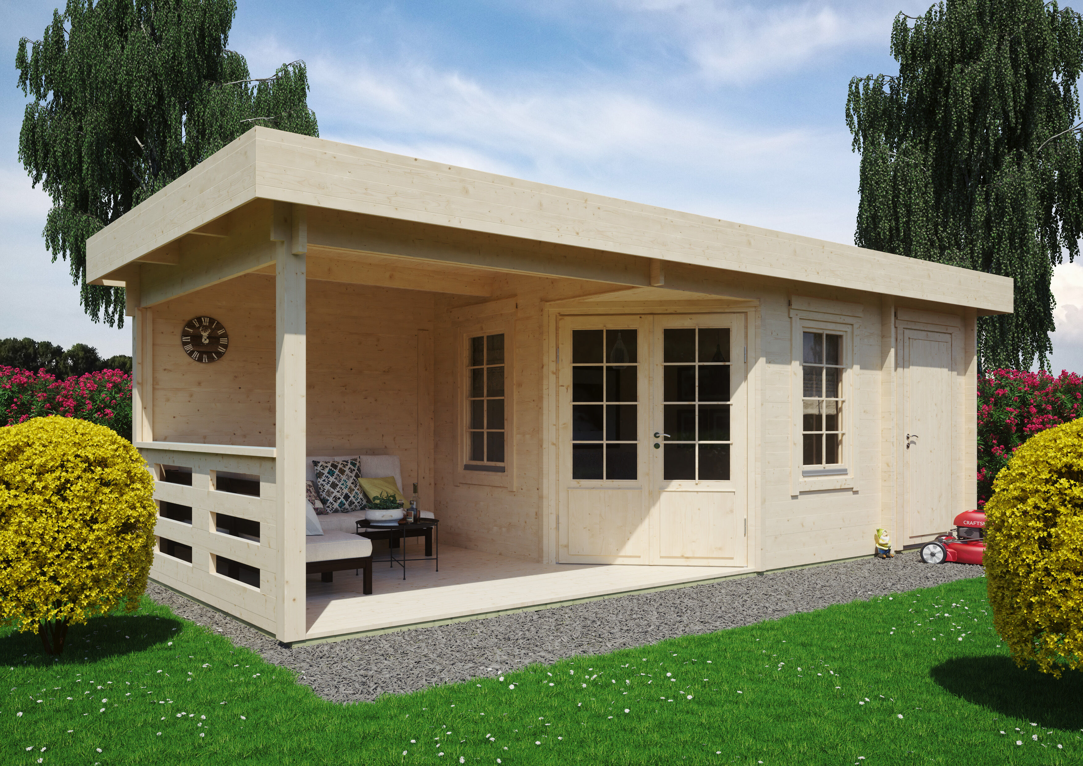 Fjordholz Holzgartenhaus Modell Nora 44 E Klassik | 8x4m