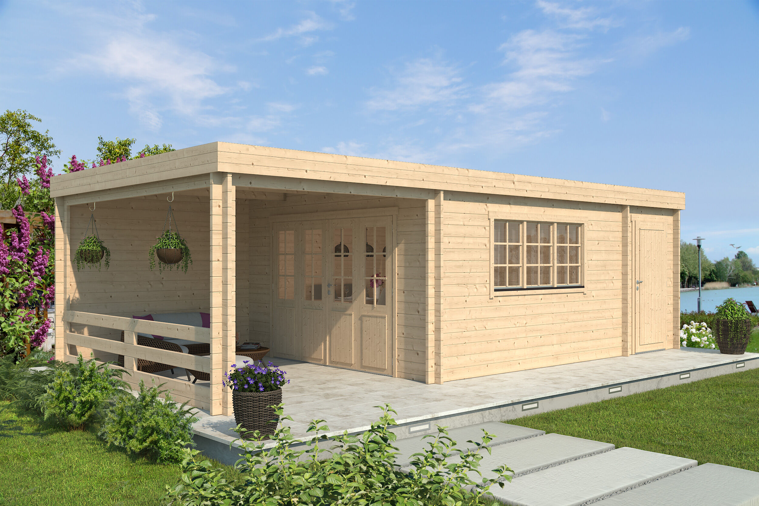 Fjordholz Holzgartenhaus Modell Aksel 44 | 9x4m