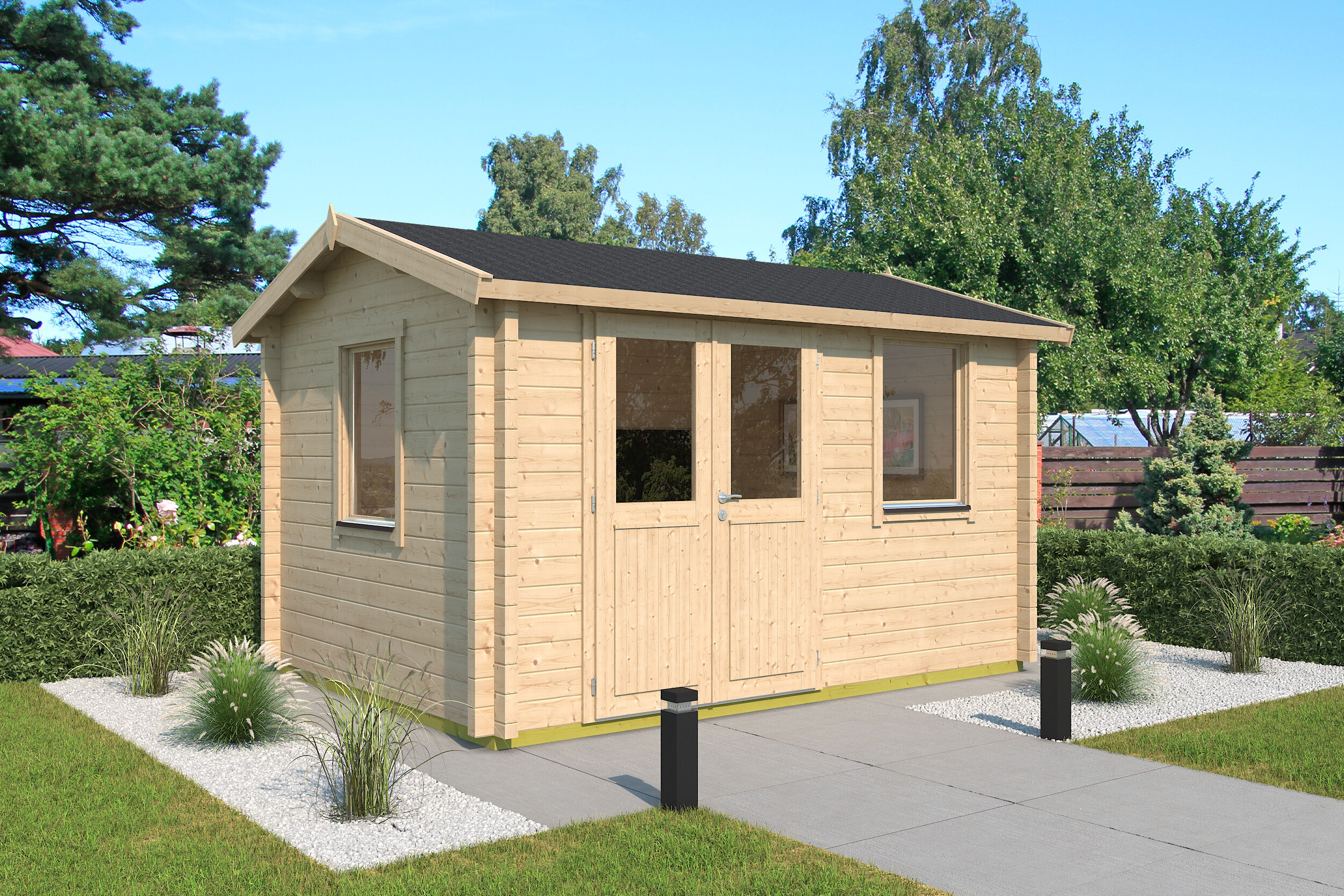 Fjordholz Holzgartenhaus Modell Narvic 44 B | 4x3m