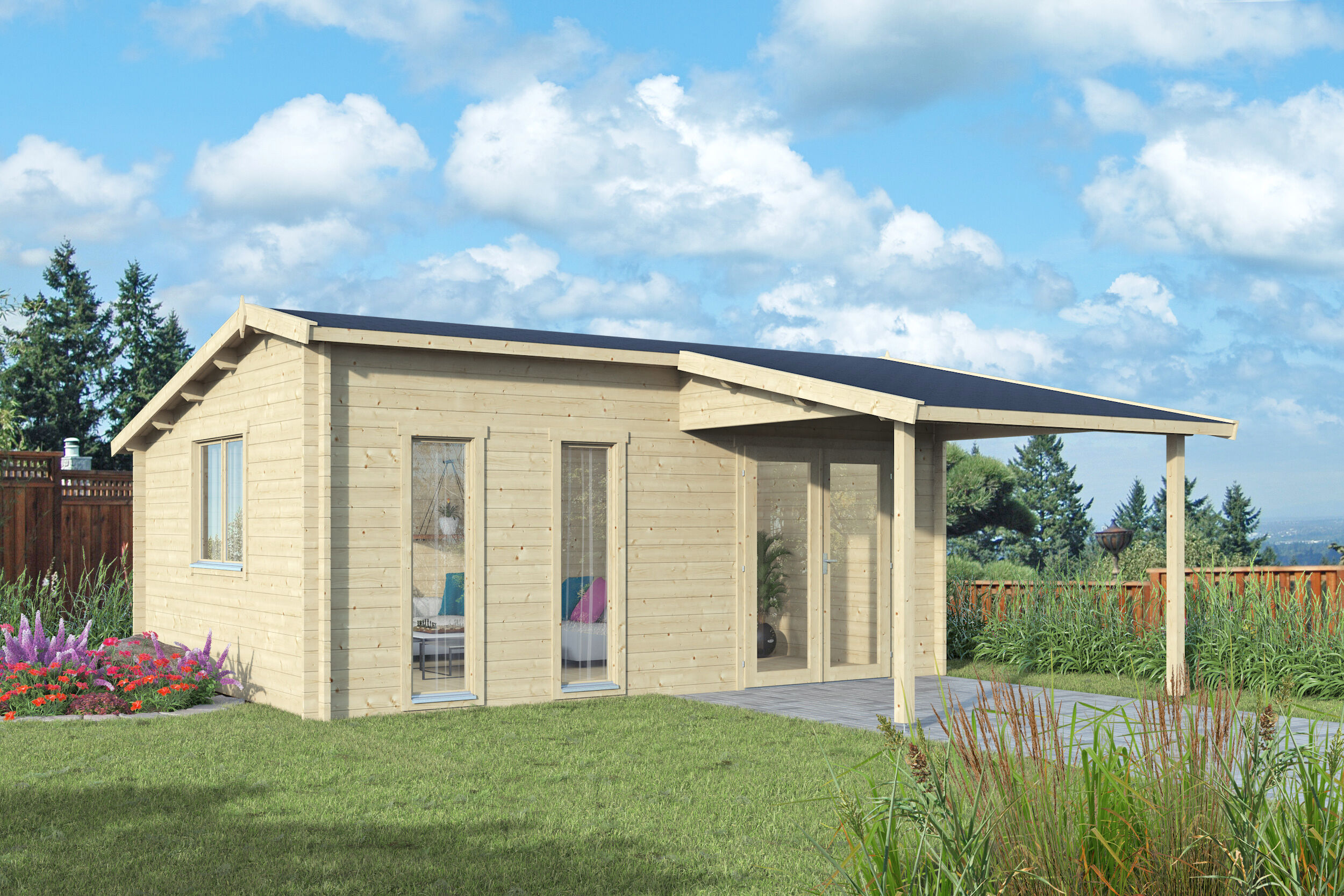 Fjordholz Holzgartenhaus Modell Ramon 44 | 6x4m