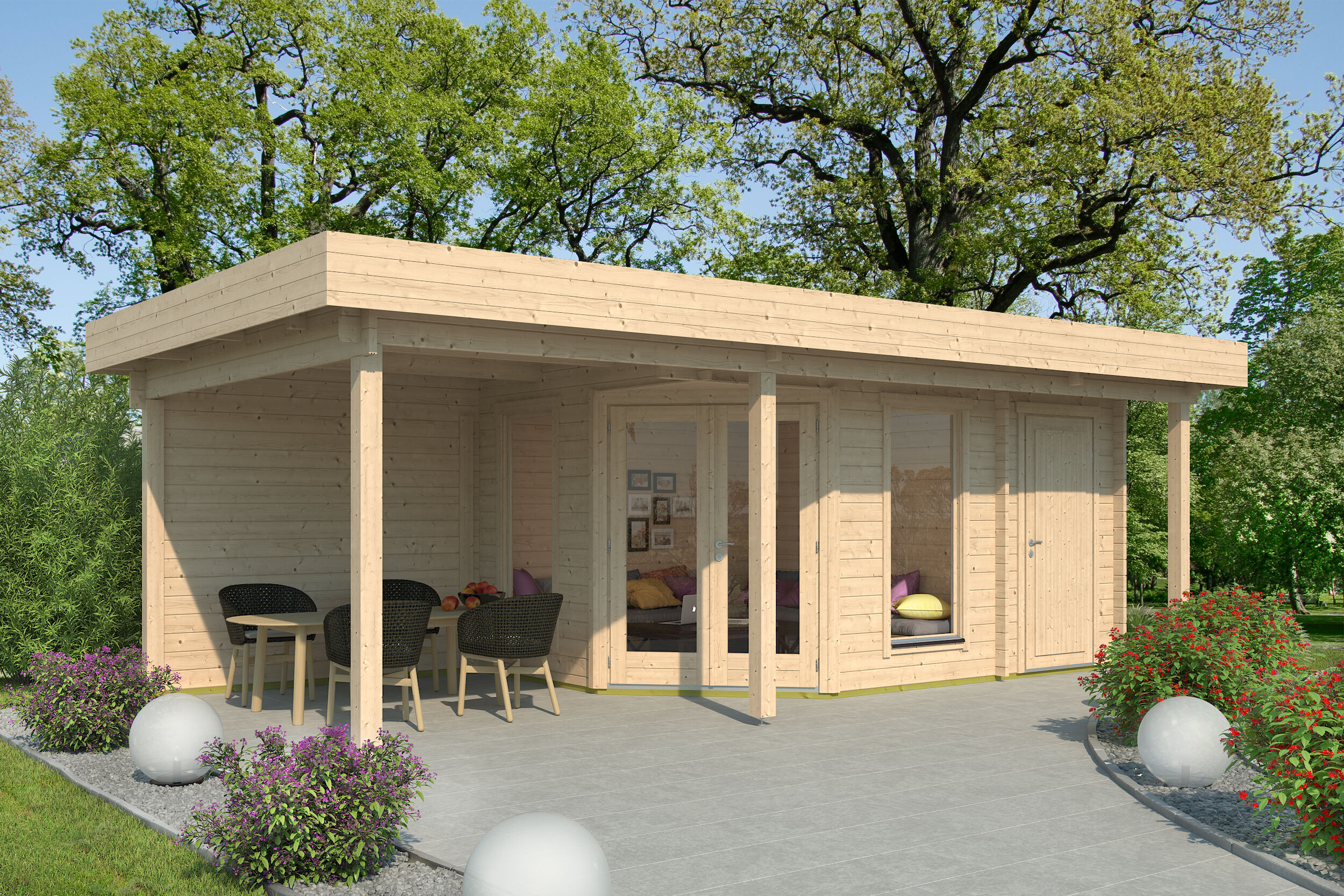 Fjordholz Holzgartenhaus Modell Nora 44 H Modern | 8x4m