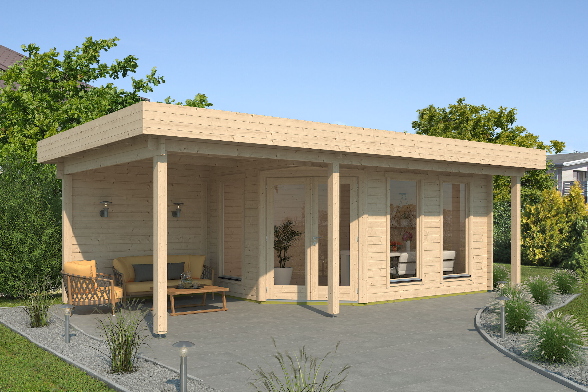 Fjordholz Holzgartenhaus Modell Nora 44 I Modern | 8x4m