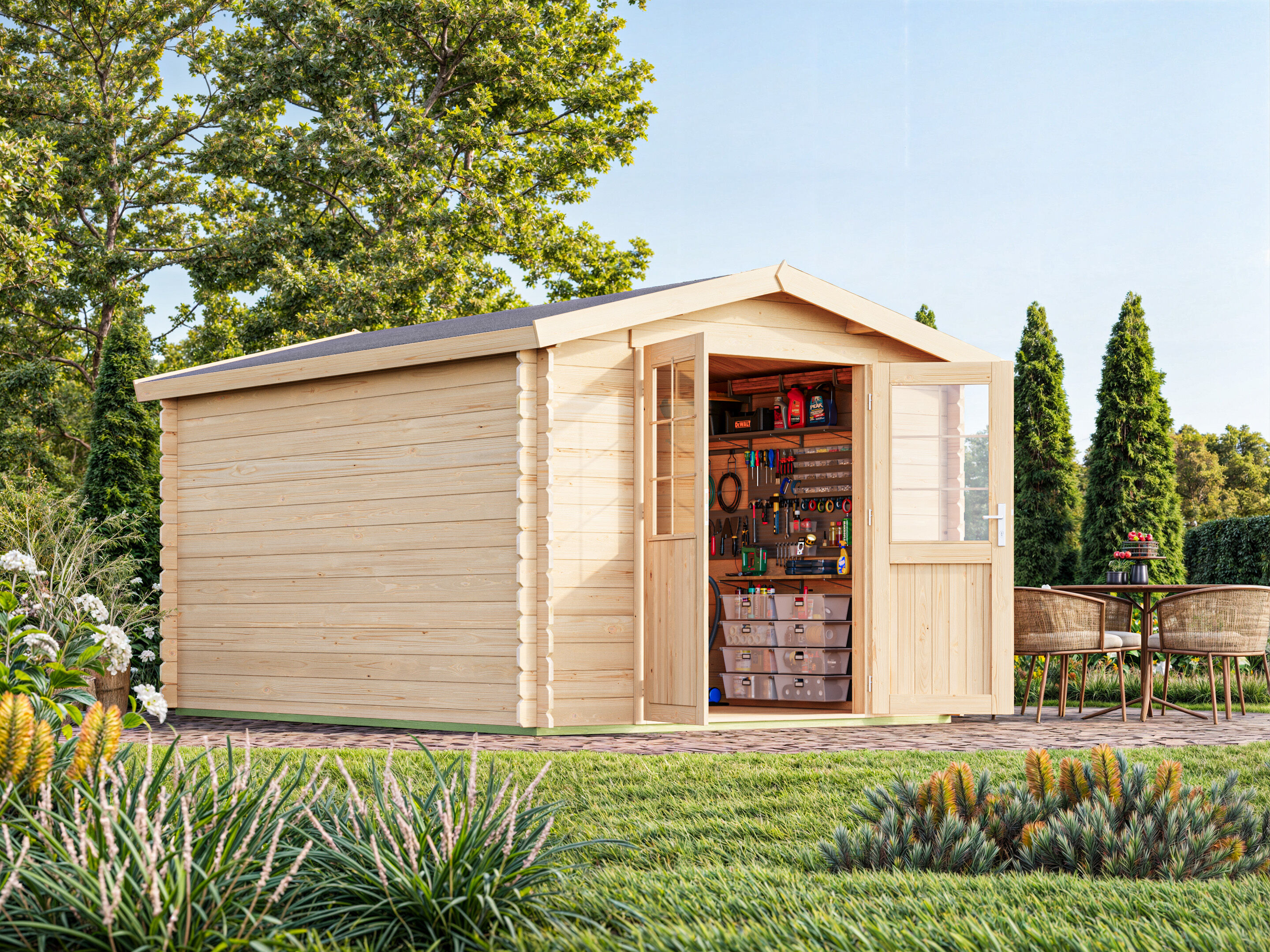 Fjordholz Holzgartenhaus Modell Bente 28 D | 4x3m