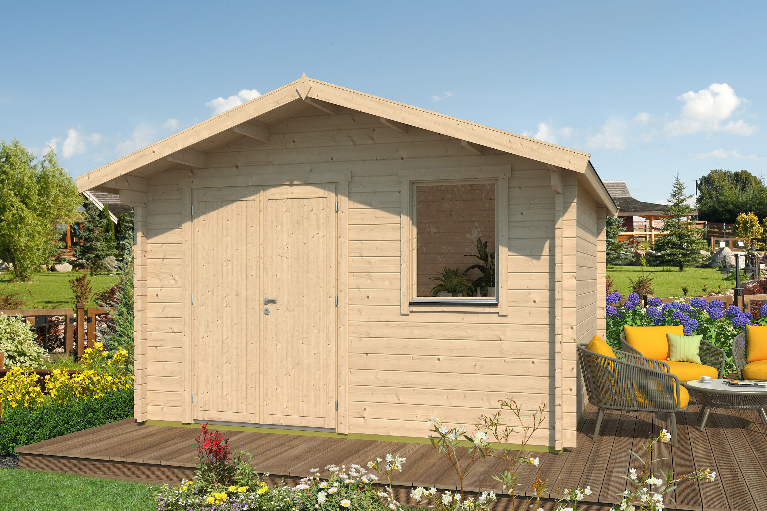 Fjordholz Holzgartenhaus Modell Lexi 44 J Premium | 4x4m