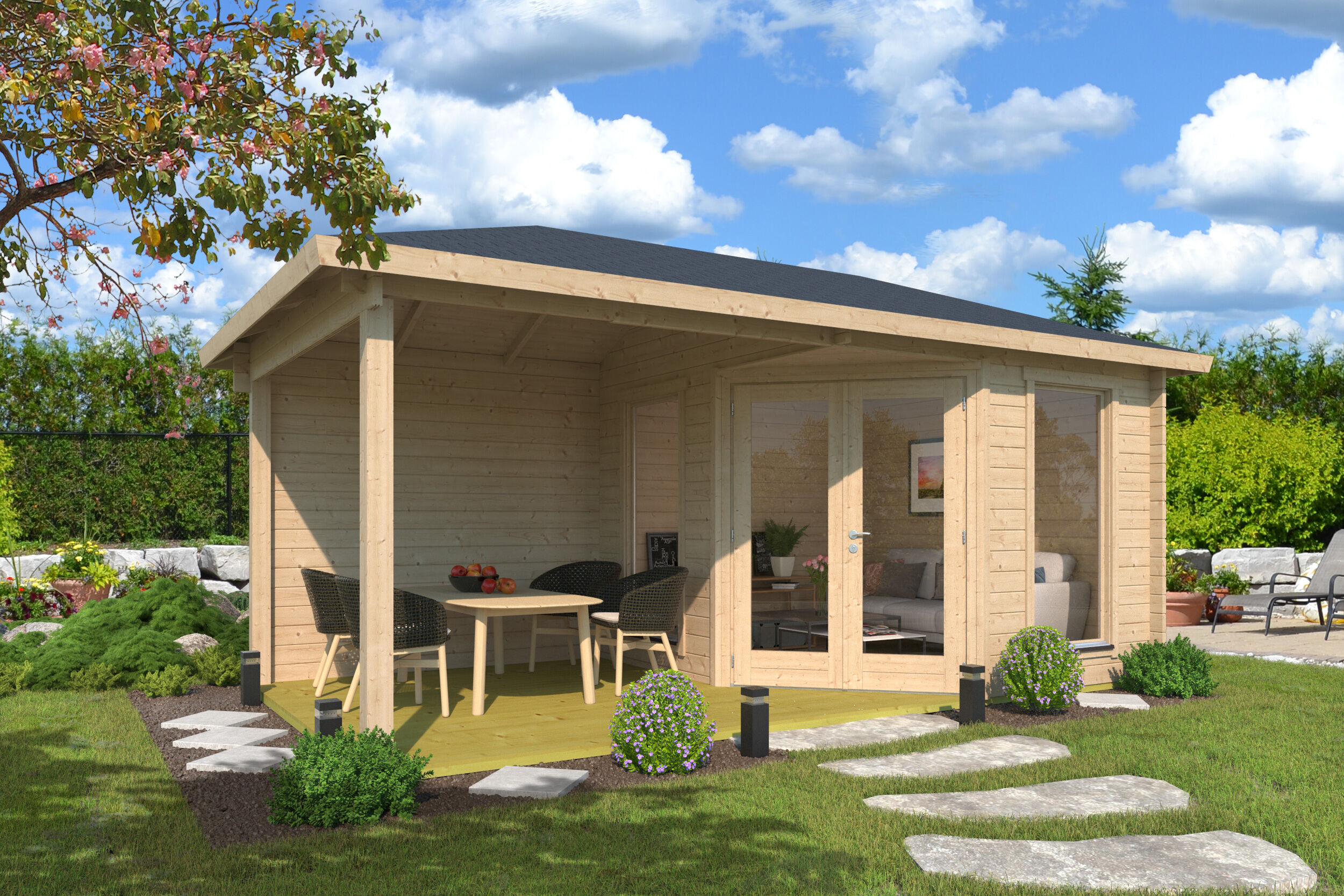 Fjordholz Holzgartenhaus Modell Lisa 44 D Modern | 5x3m