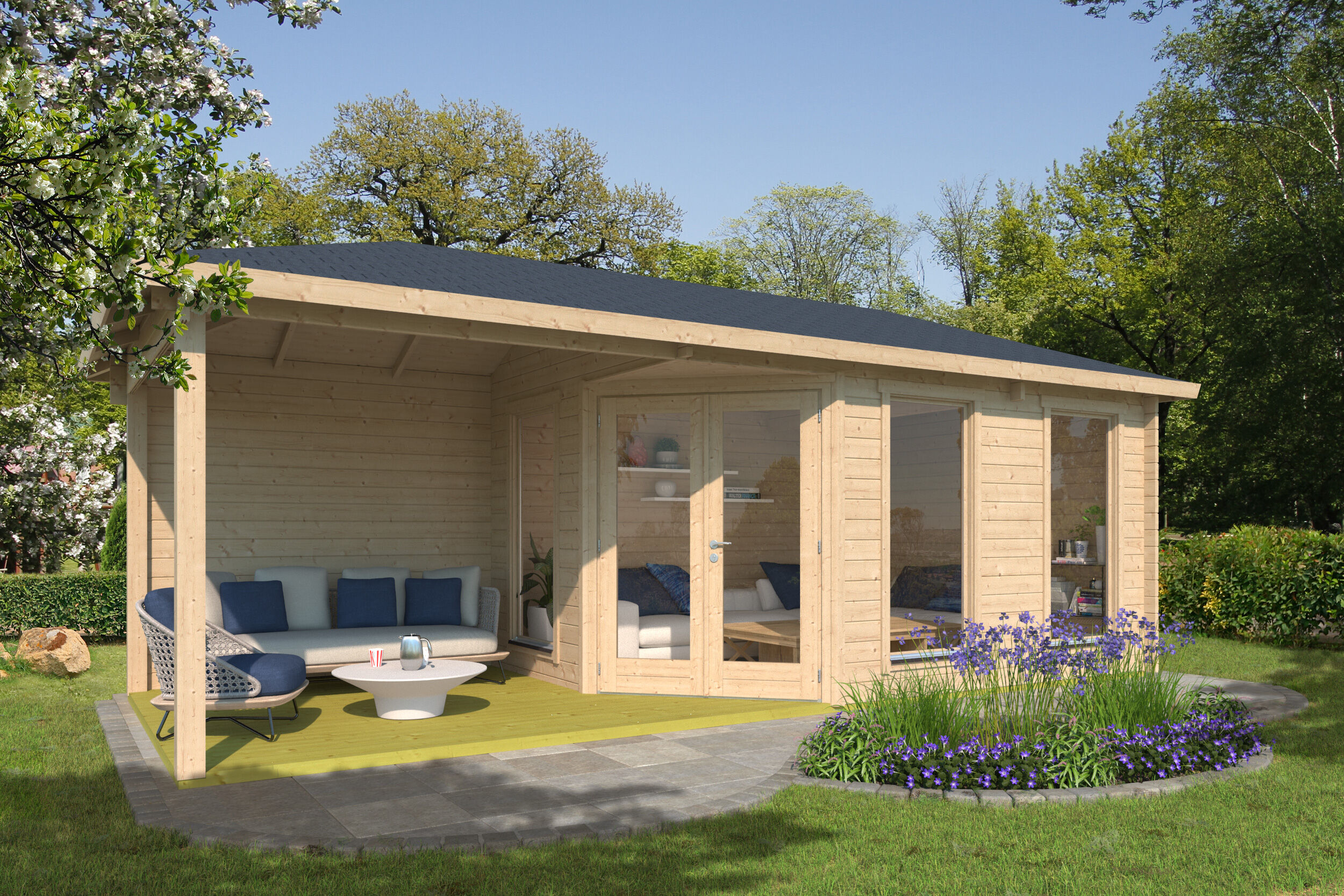 Fjordholz Holzgartenhaus Modell Lisa 44 F Modern | 6x4m