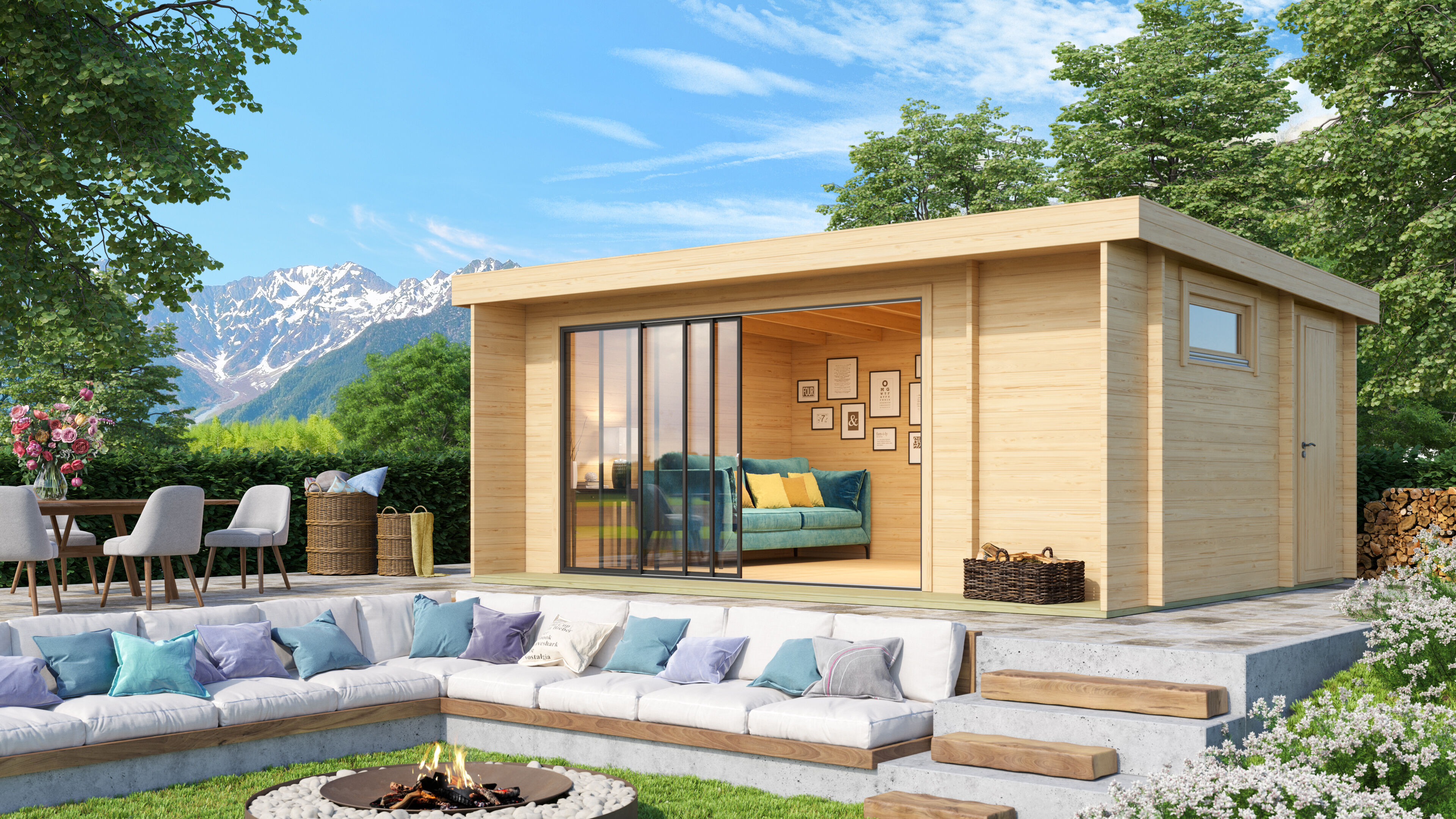 Fjordholz Holzgartenhaus Alu Concept 44 B | 6x4m