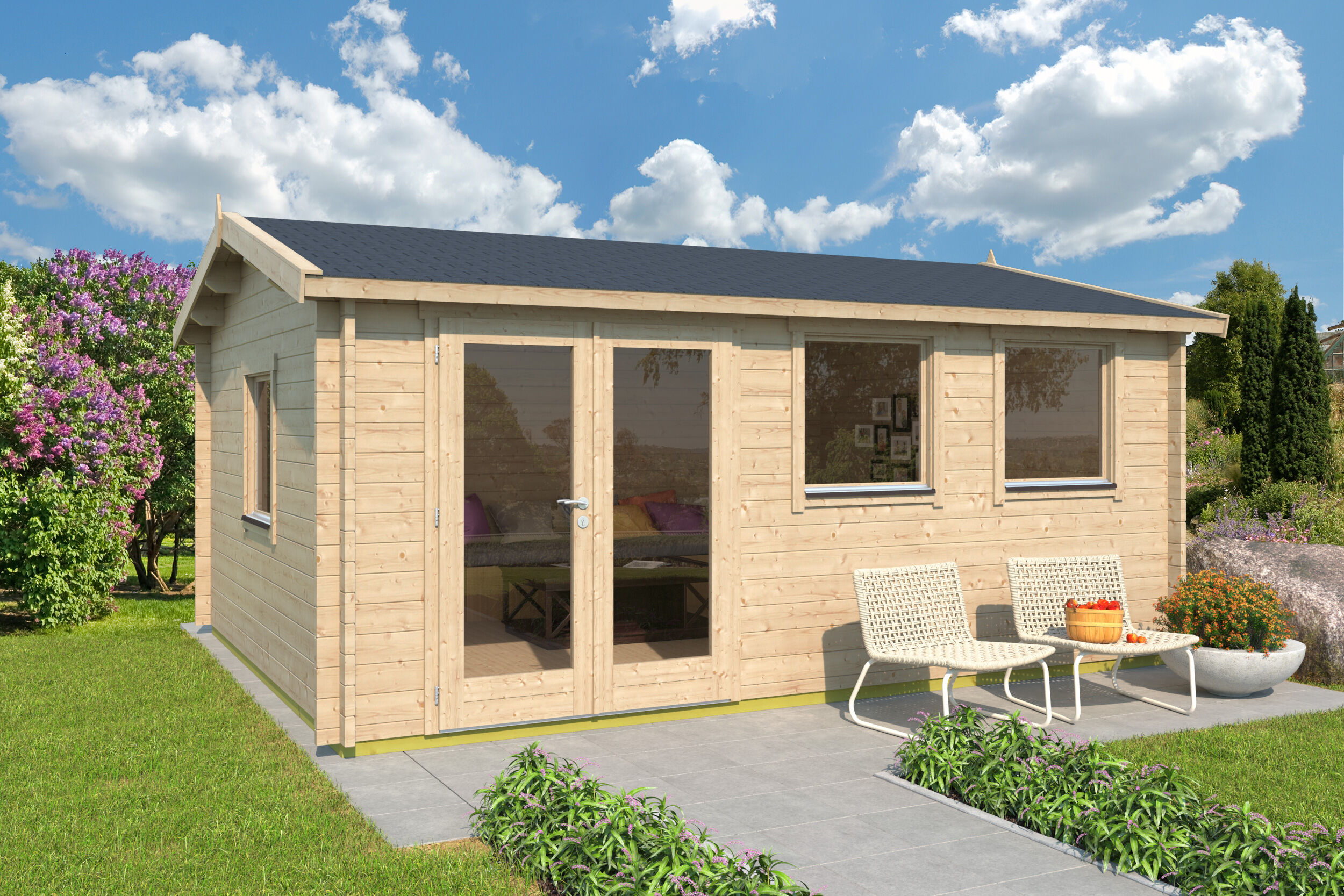 Fjordholz Holzgartenhaus Modell Davos 44 A | 6x4m