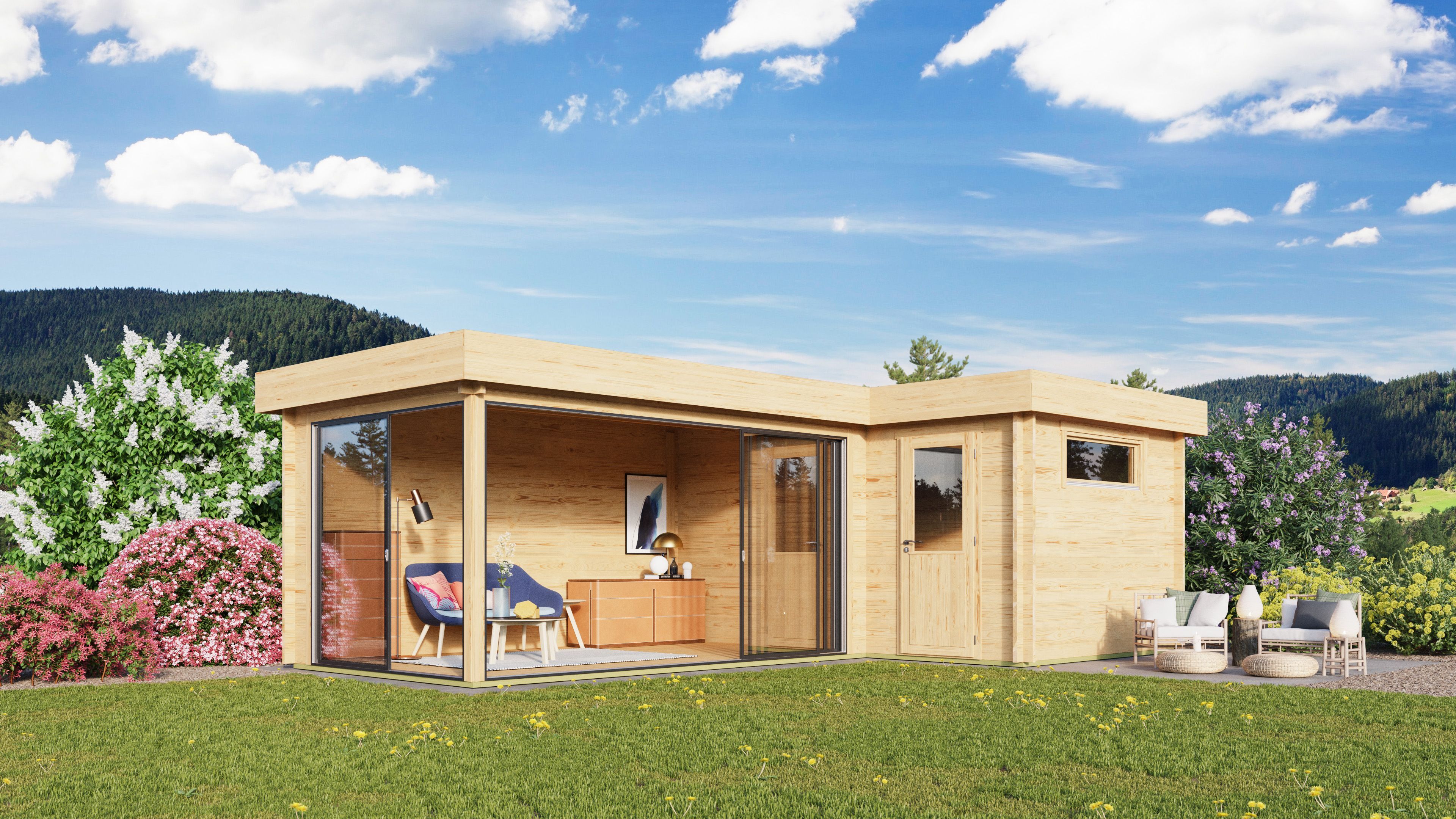 Fjordholz Holzgartenhaus Alu Concept 44 N | 6x4m