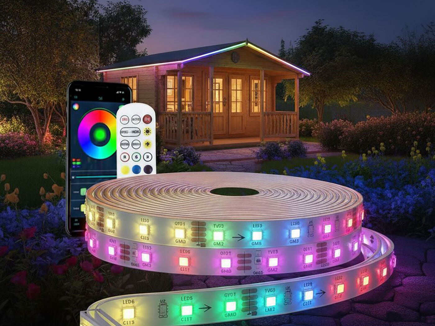 Holzgartenhaus LED Kit Ambient Comfort 10m