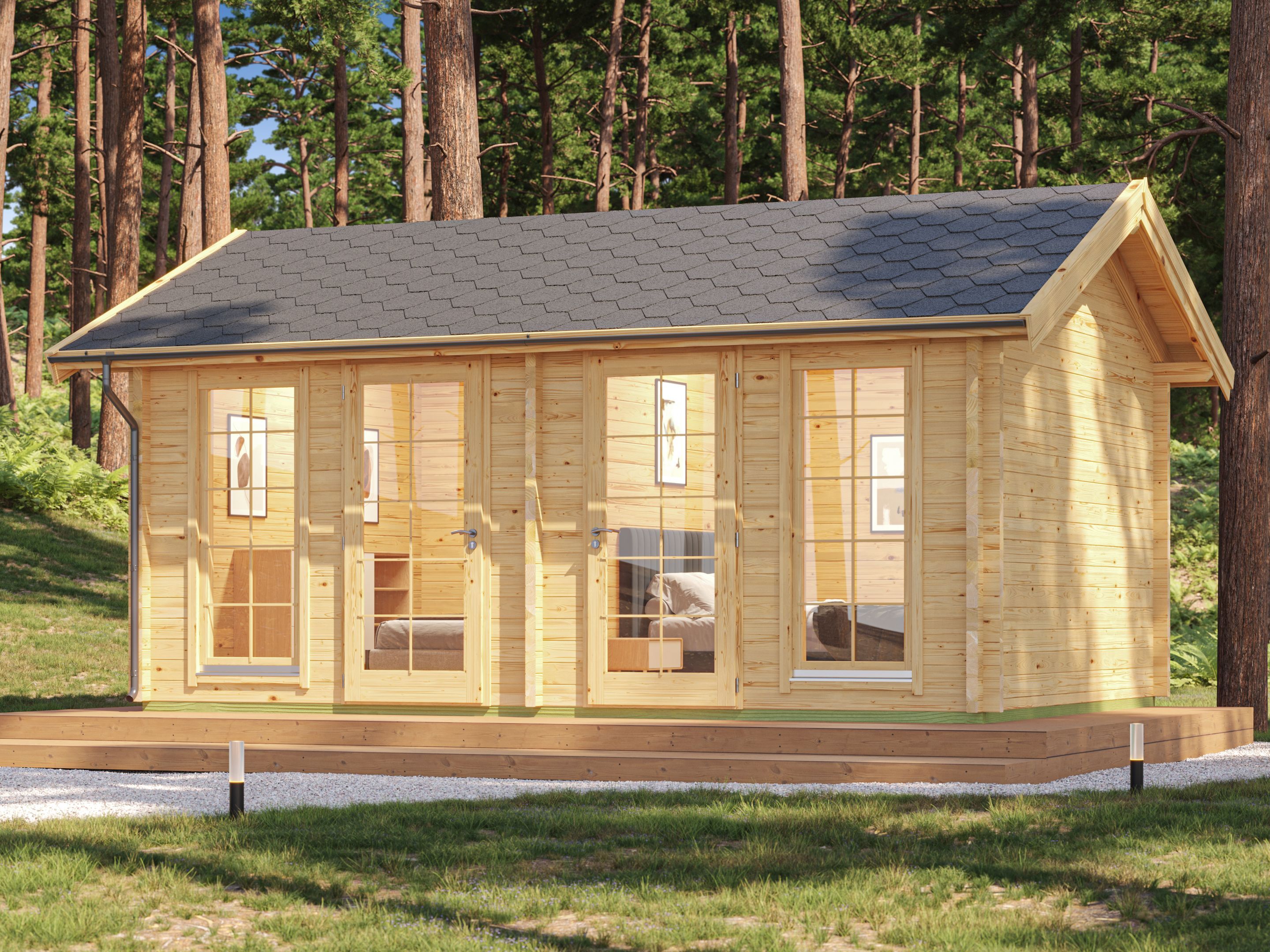 Fjordholz Satteldach Holzgartenhaus Modell Antti 70 | 6x4m