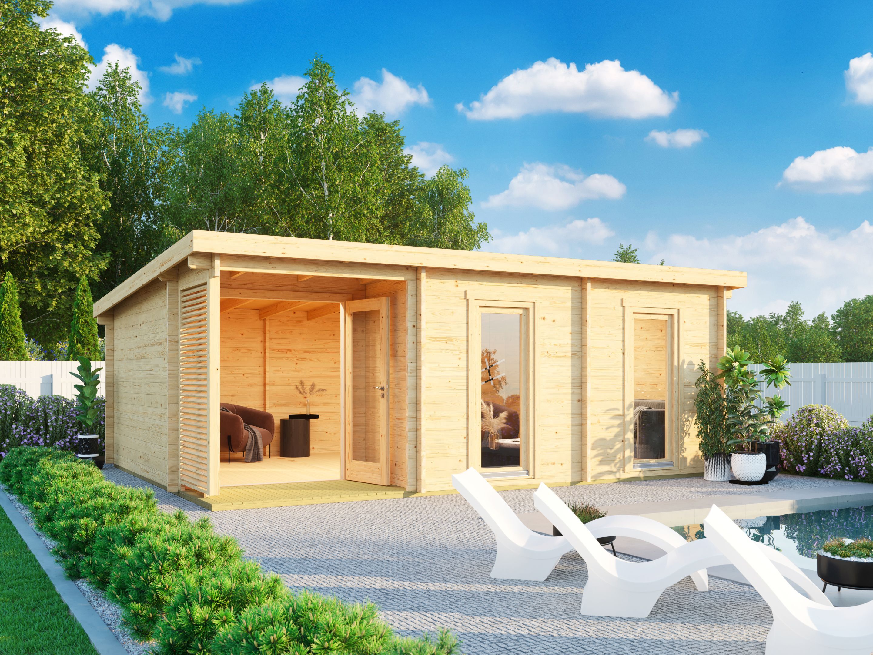Fjordholz Pultdach Holzgartenhaus Modell Marianne 44 B | 5x4m