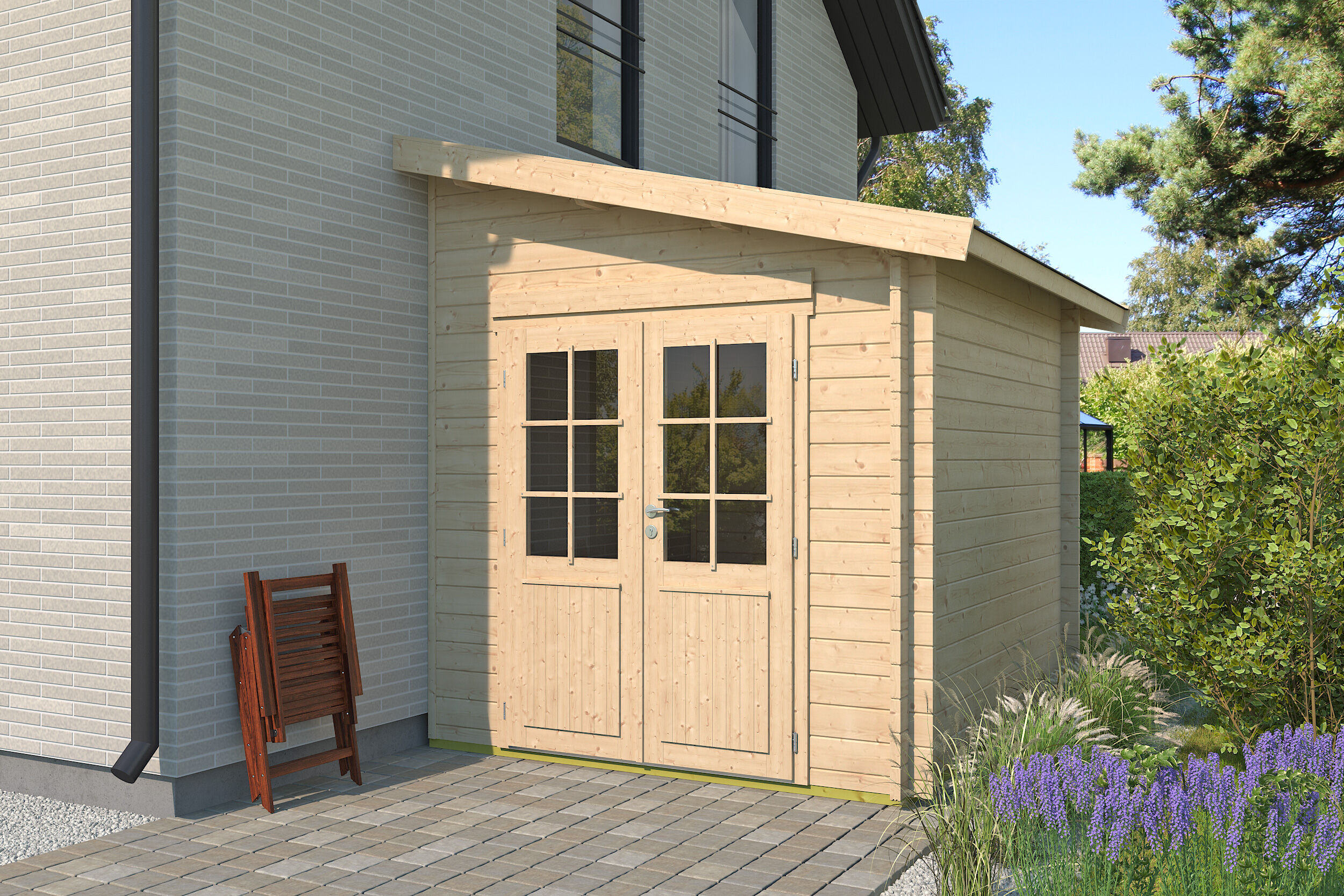 Holzgartenhaus Modell Pulti 44 E | 3x2m