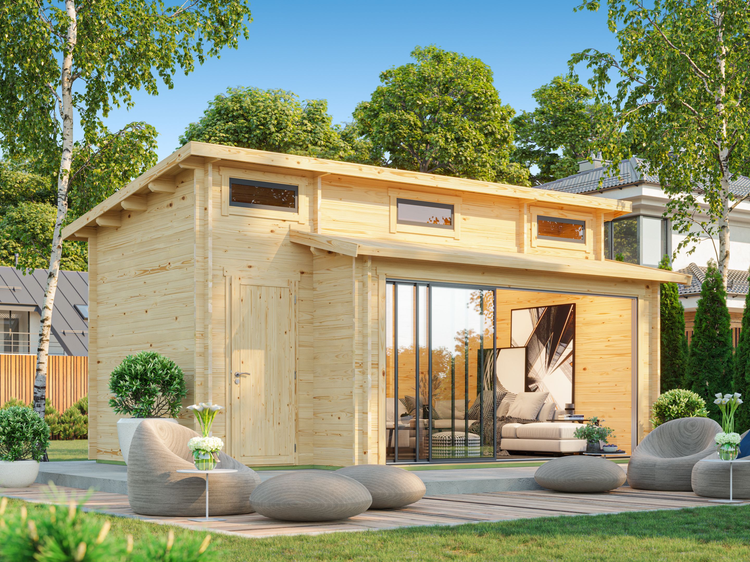Fjordholz Holzgartenhaus Avantgarde 44-C Alu | 6x4m