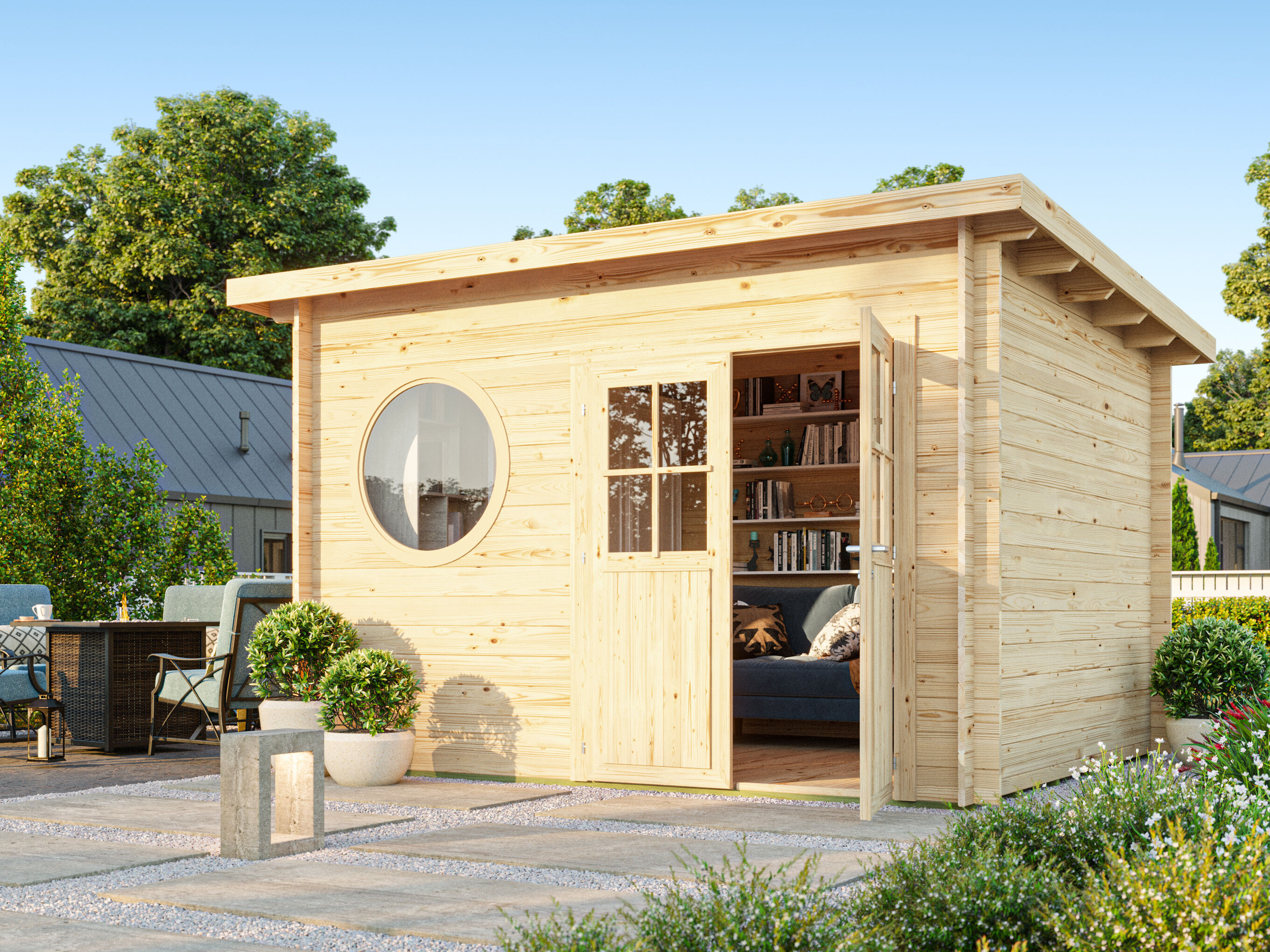 Fjordholz Pultdach Holzgartenhaus Modell Ezra 4M | 3x3m