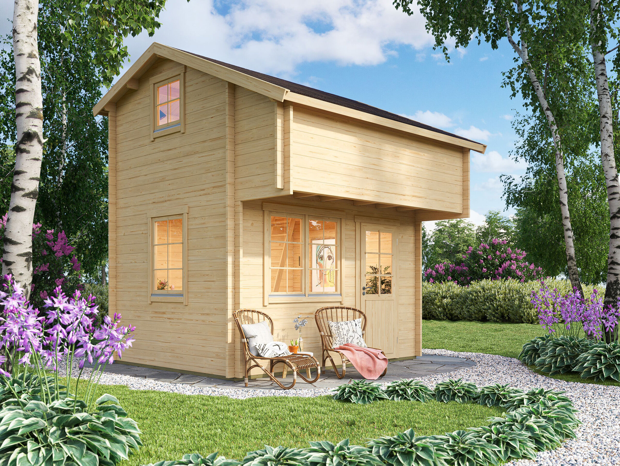 Fjordholz Satteldach Holzgartenhaus Modell Daphne 44 | 4x3m
