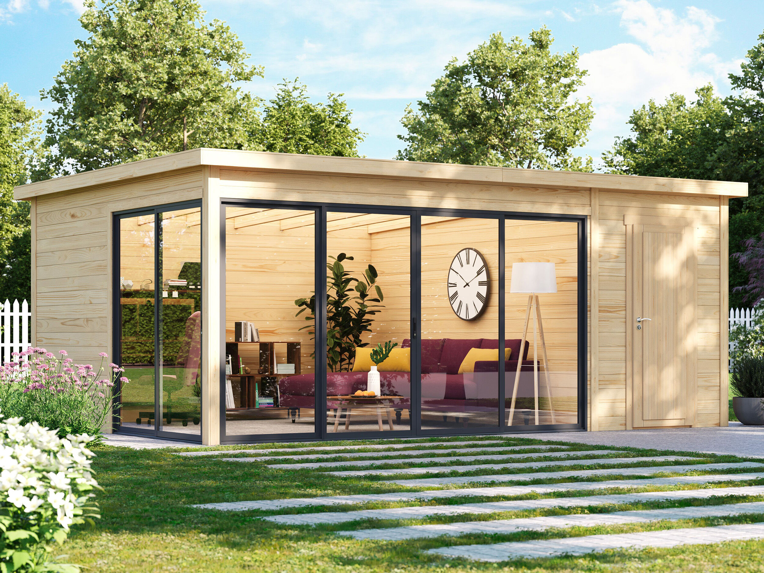 Fjordholz Holzgartenhaus Modell Office IsoSlide 8 | 6x4m