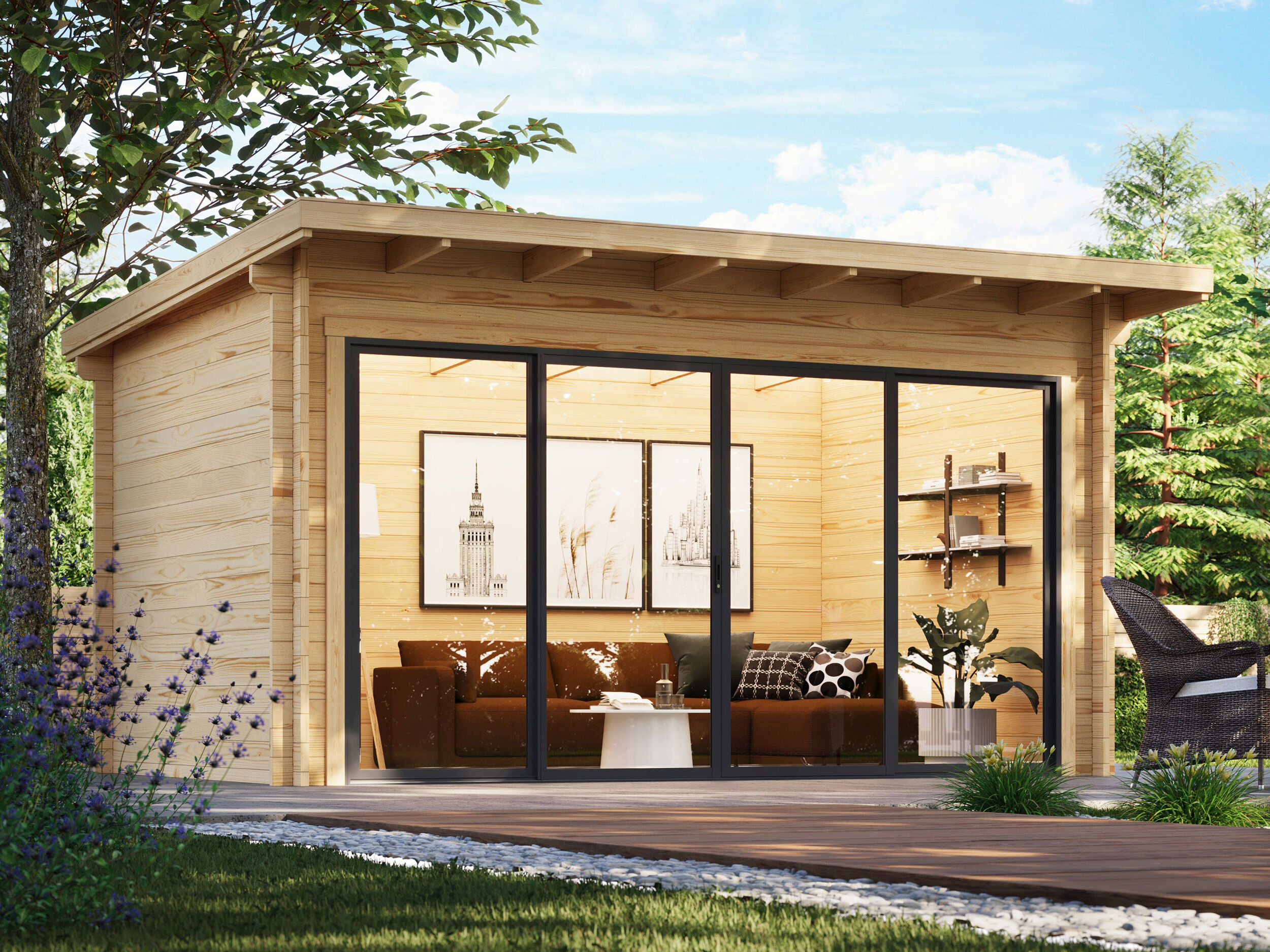 Fjordholz Holzgartenhaus Modell Berlin 44 F IsoSlide | 5x3m
