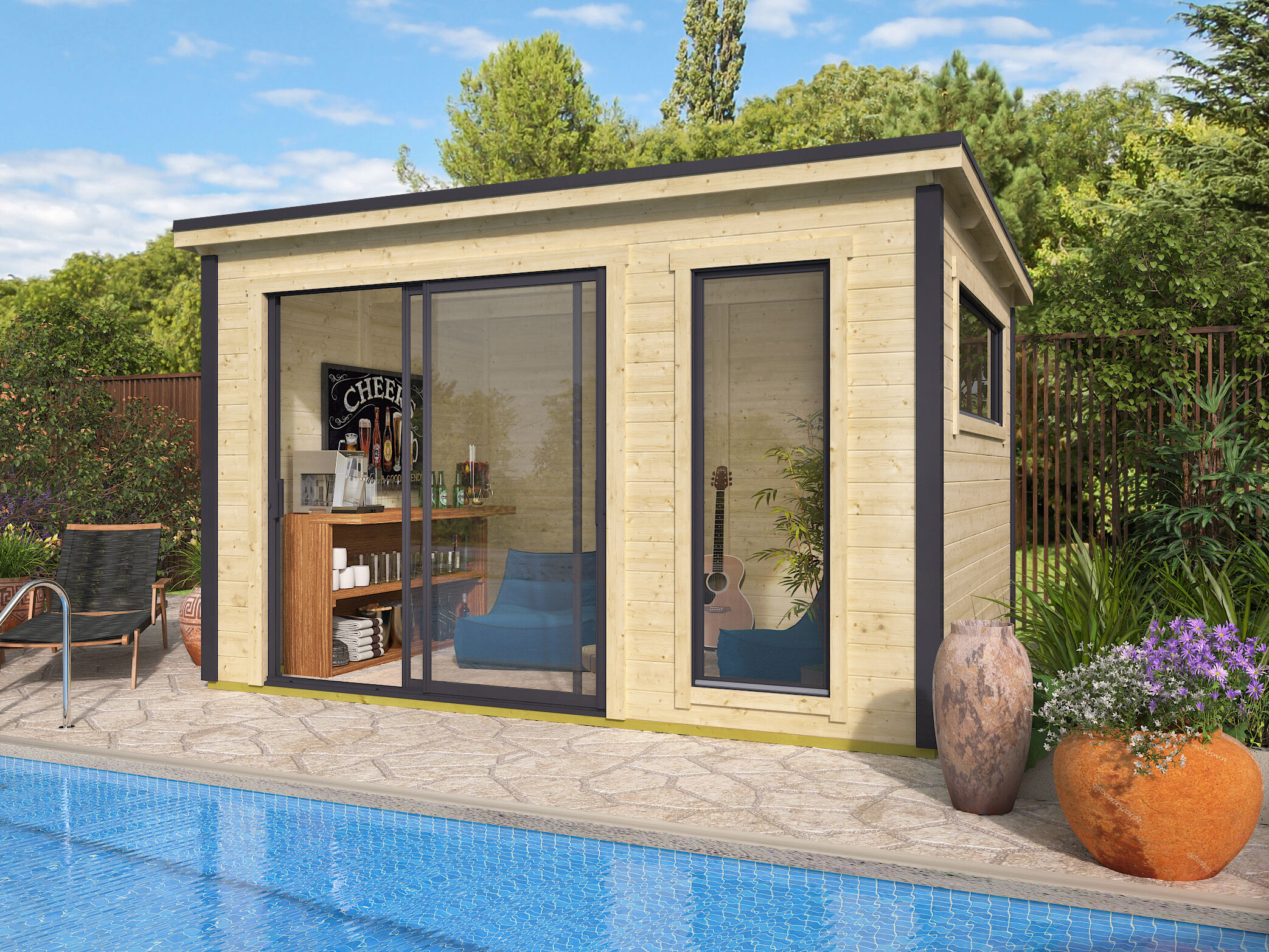 Fjordholz Holzgartenhaus Modell Juist-1 | 4x3m