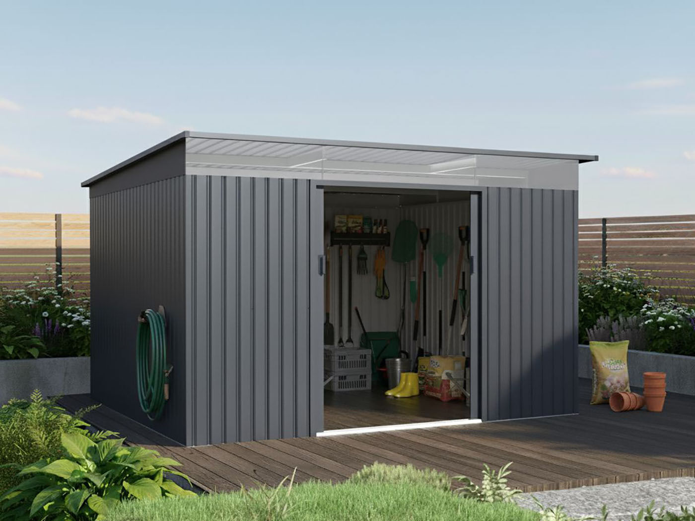 Metall Gerätehaus Modell Rheinfeld 10,20 m² | 3x3m