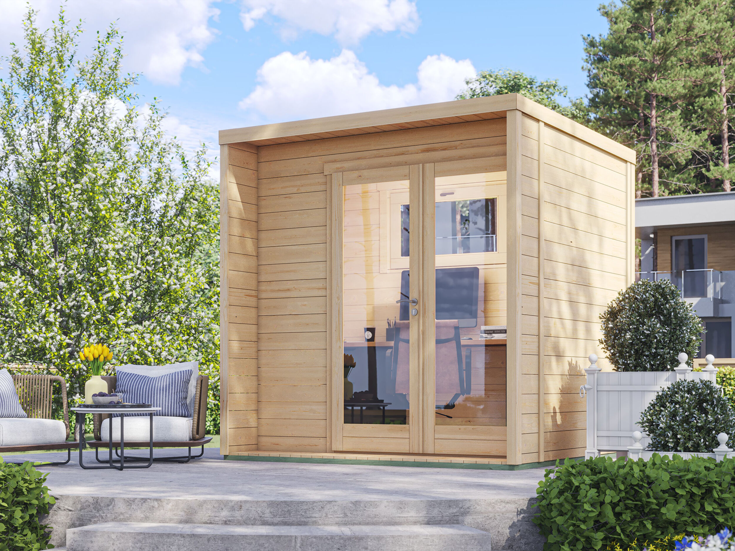Fjordholz Holzgartenhaus Modell Donny Office 44 B | 2x2m