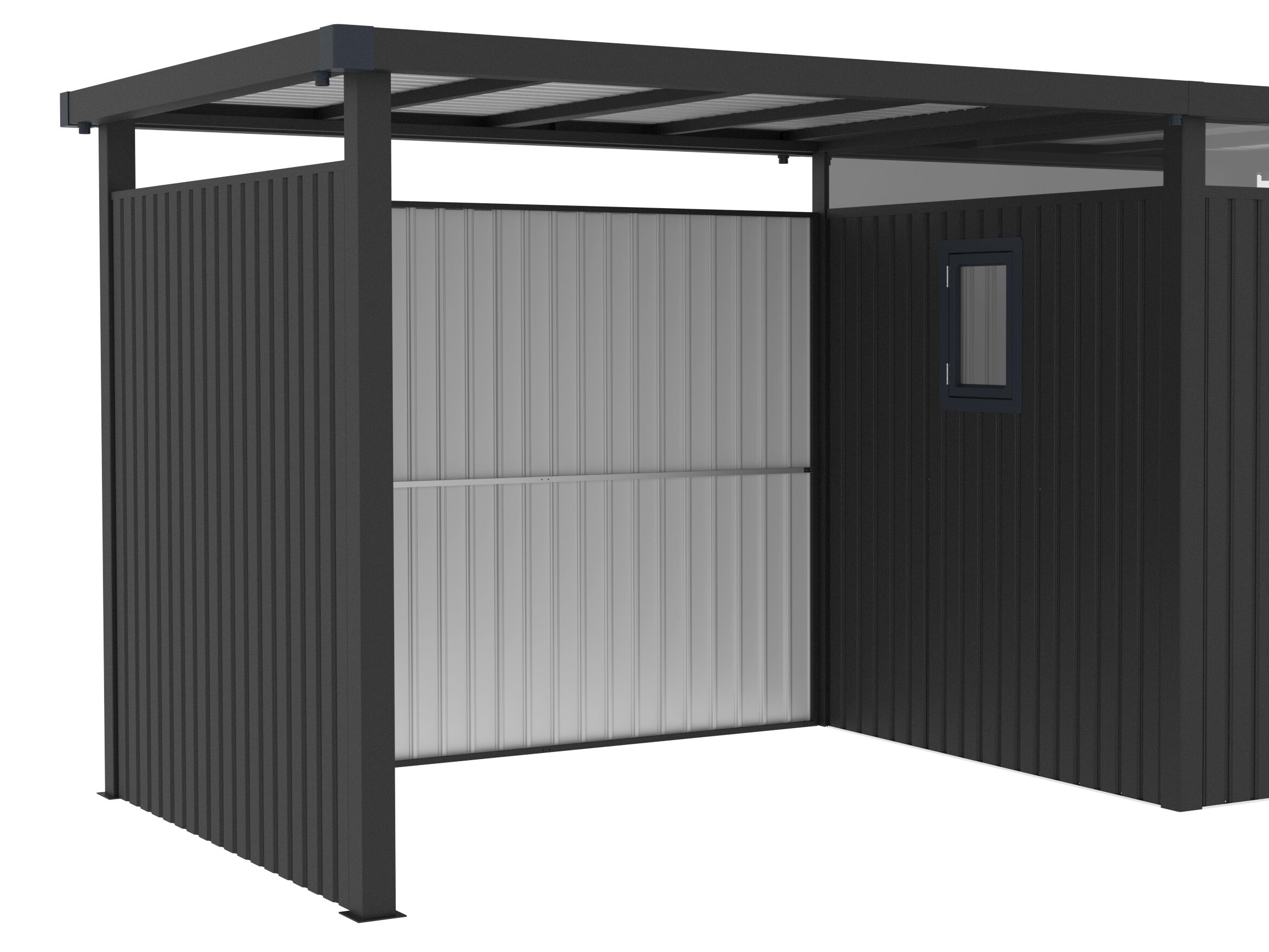 Wandset für Seitendach Gerätehaus Style 4,45 m² An
