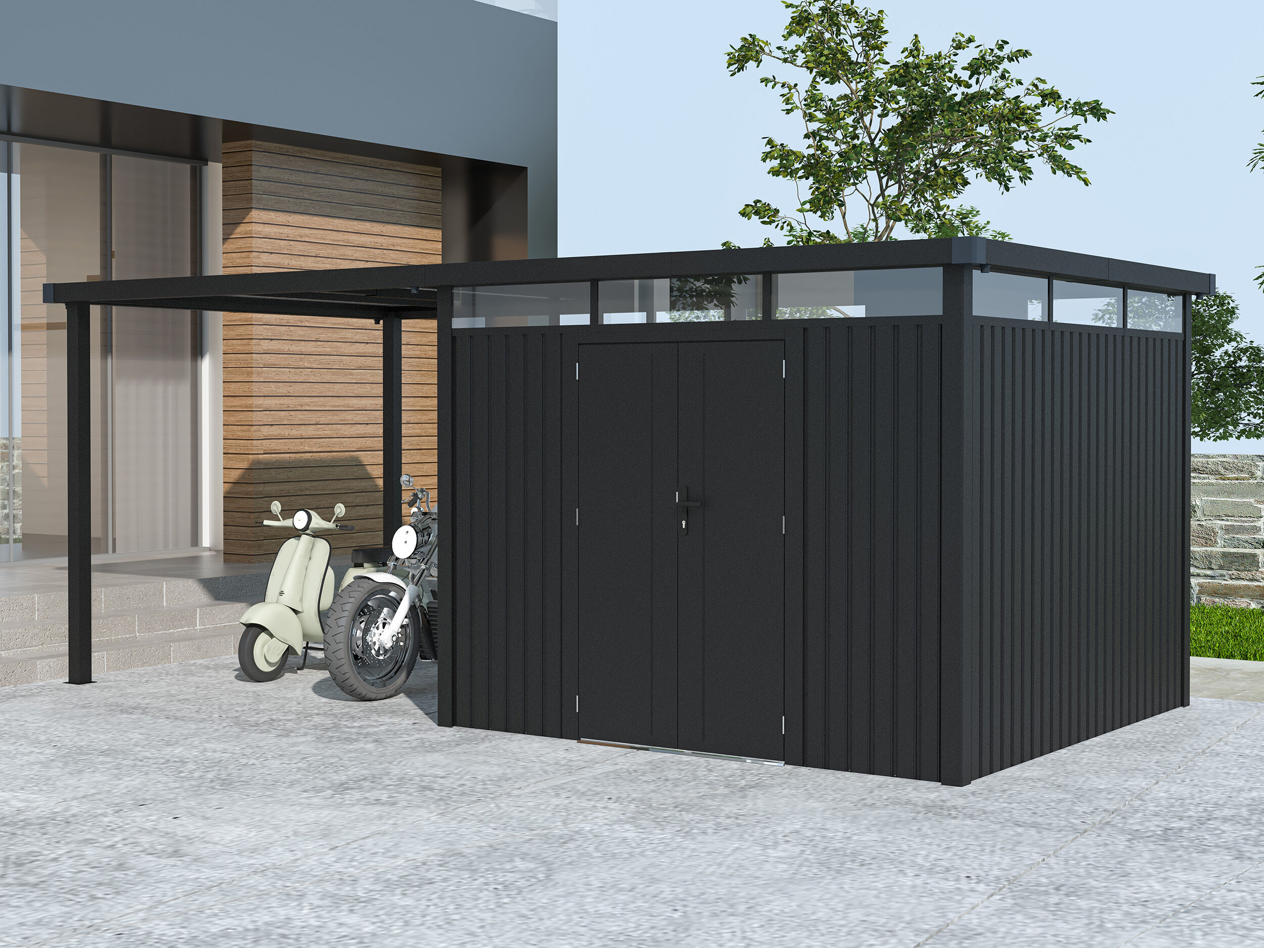 Metall Gerätehaus Modell Style 7,56 m² Spar-Set-1 | 3x2m