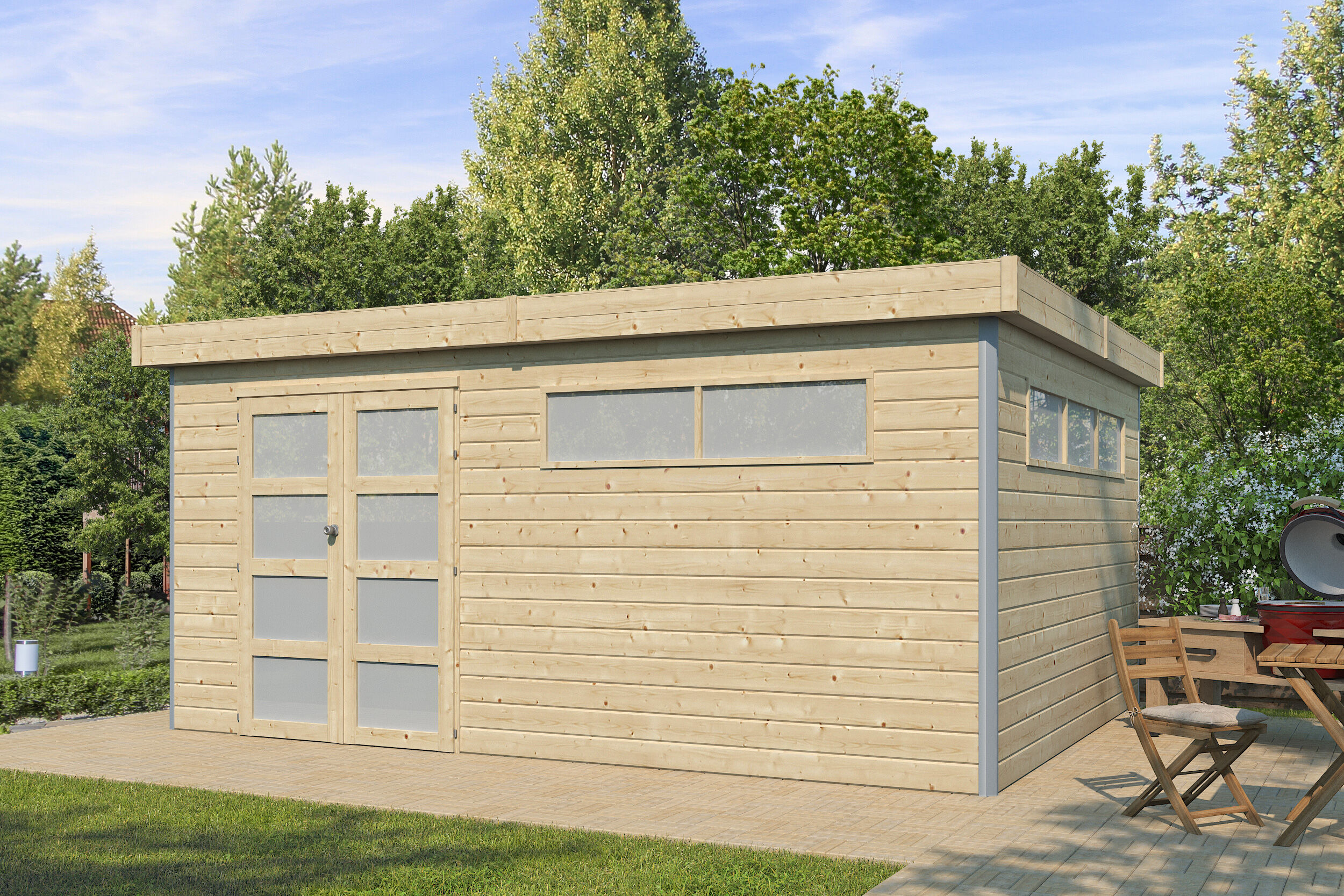 Holzgartenhaus Alu-Line Modell Kasuko-XXL | 6x4m