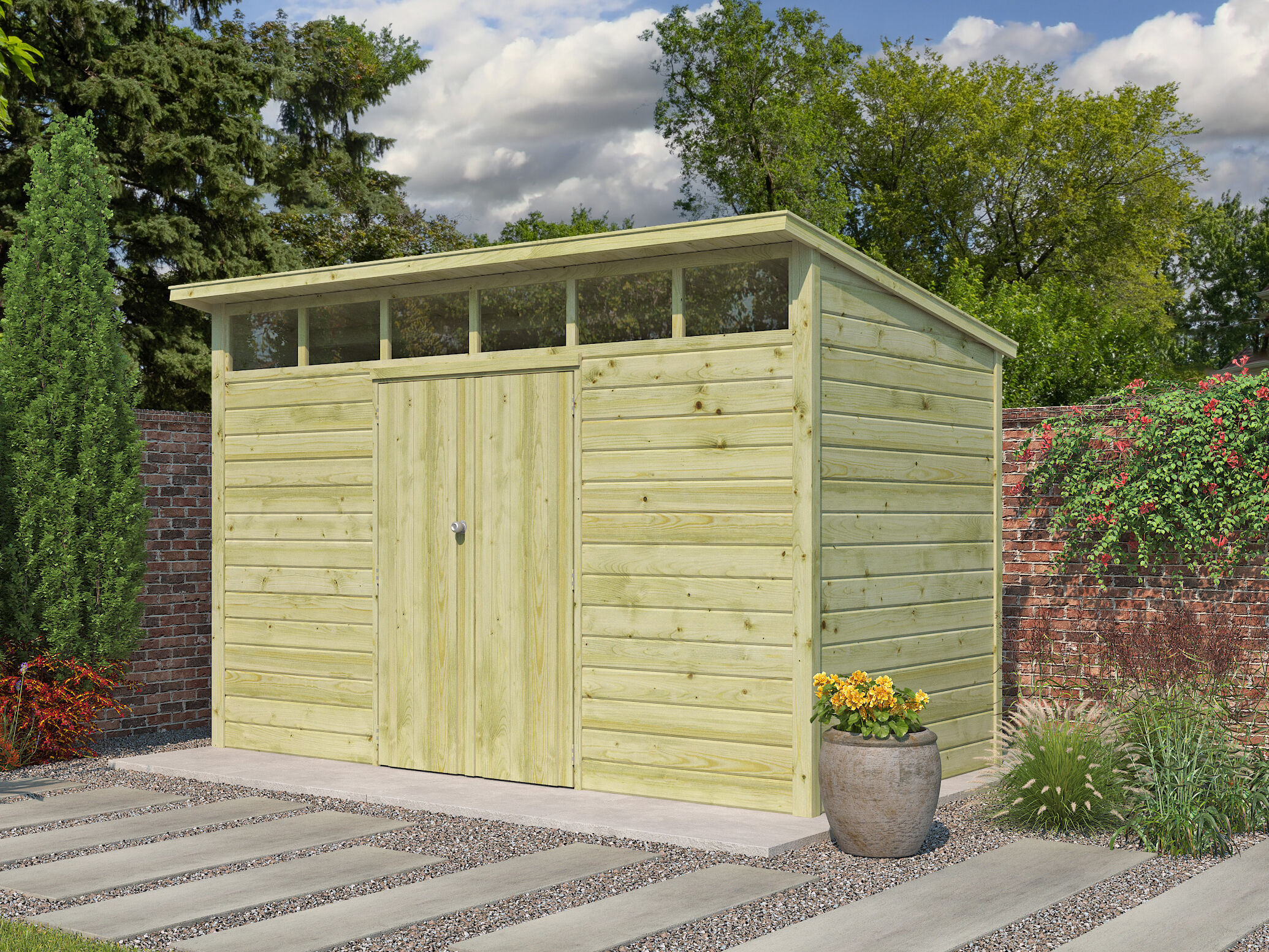 Holzgartenhaus Modell Q-Line 6,48 m² | 3x2m