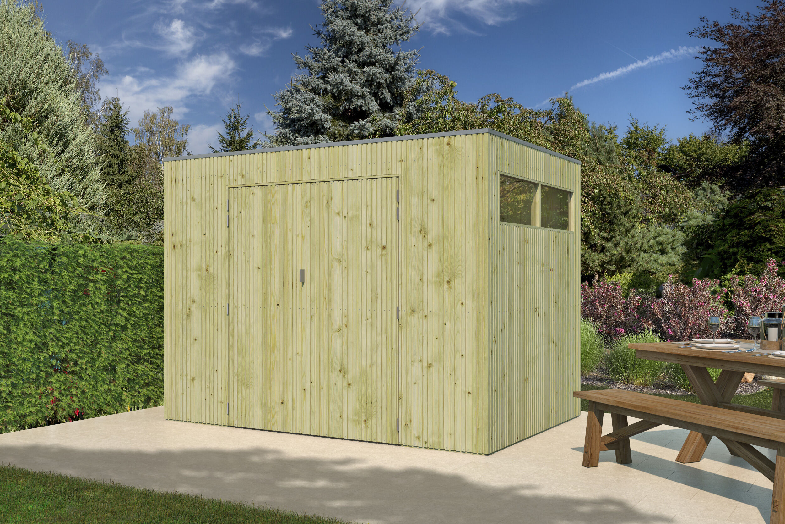 Holzgartenhaus Modell QBV3-Line 5,90 m² | 3x2m